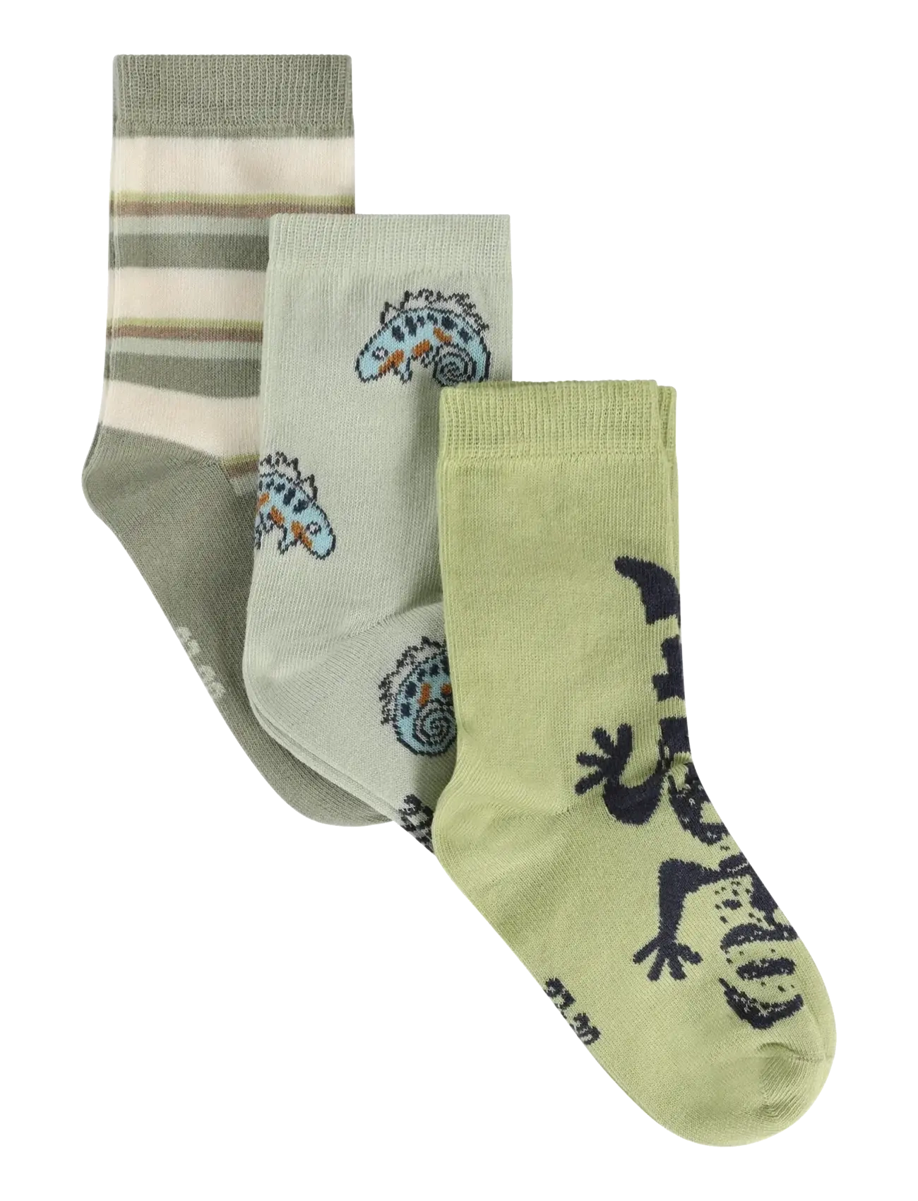Minymo 3-Pack Socks - 4 for 3 - WHITE JADE / green