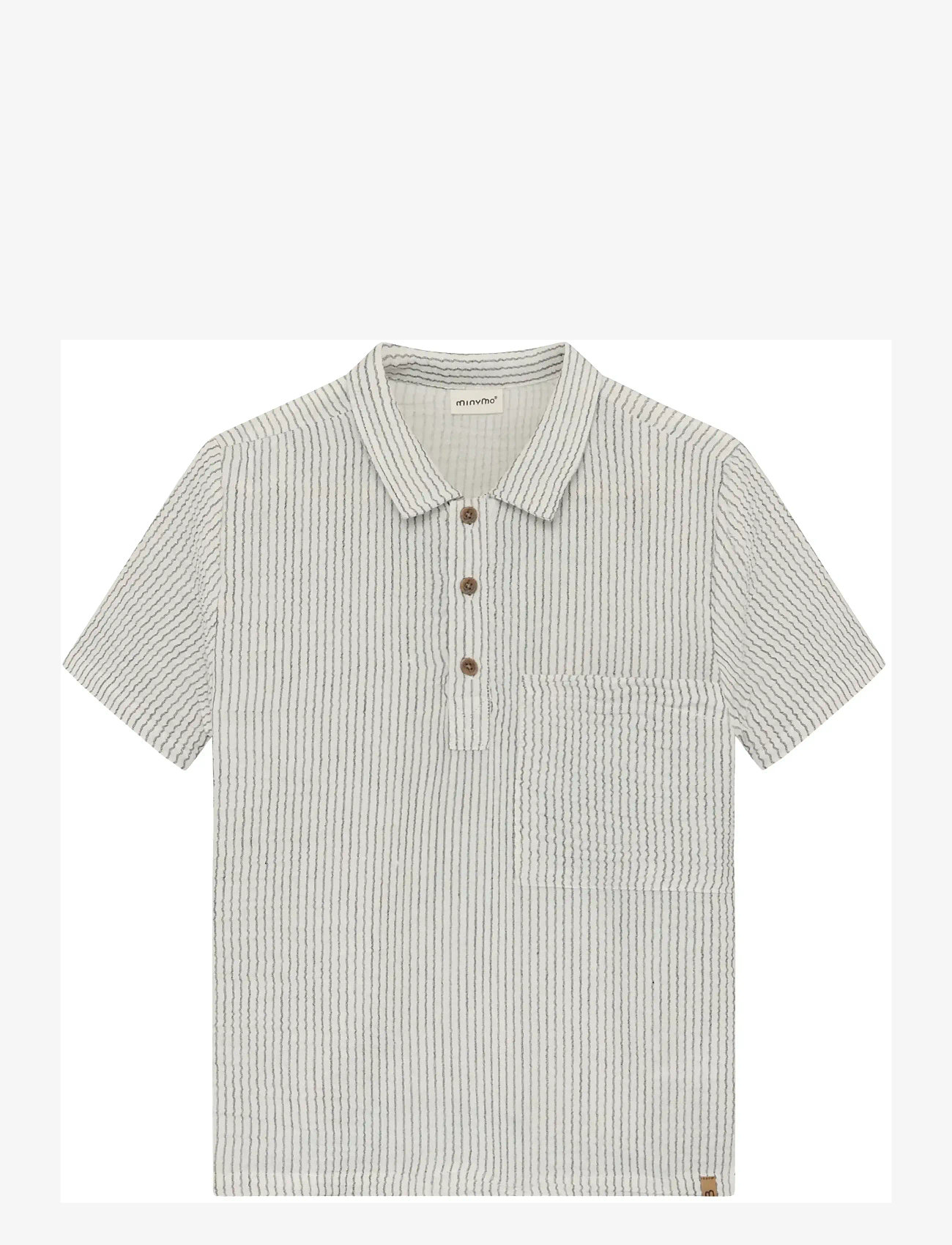 Minymo - Shirt SS Y/D - short-sleeved polos - odyssey gray - 1