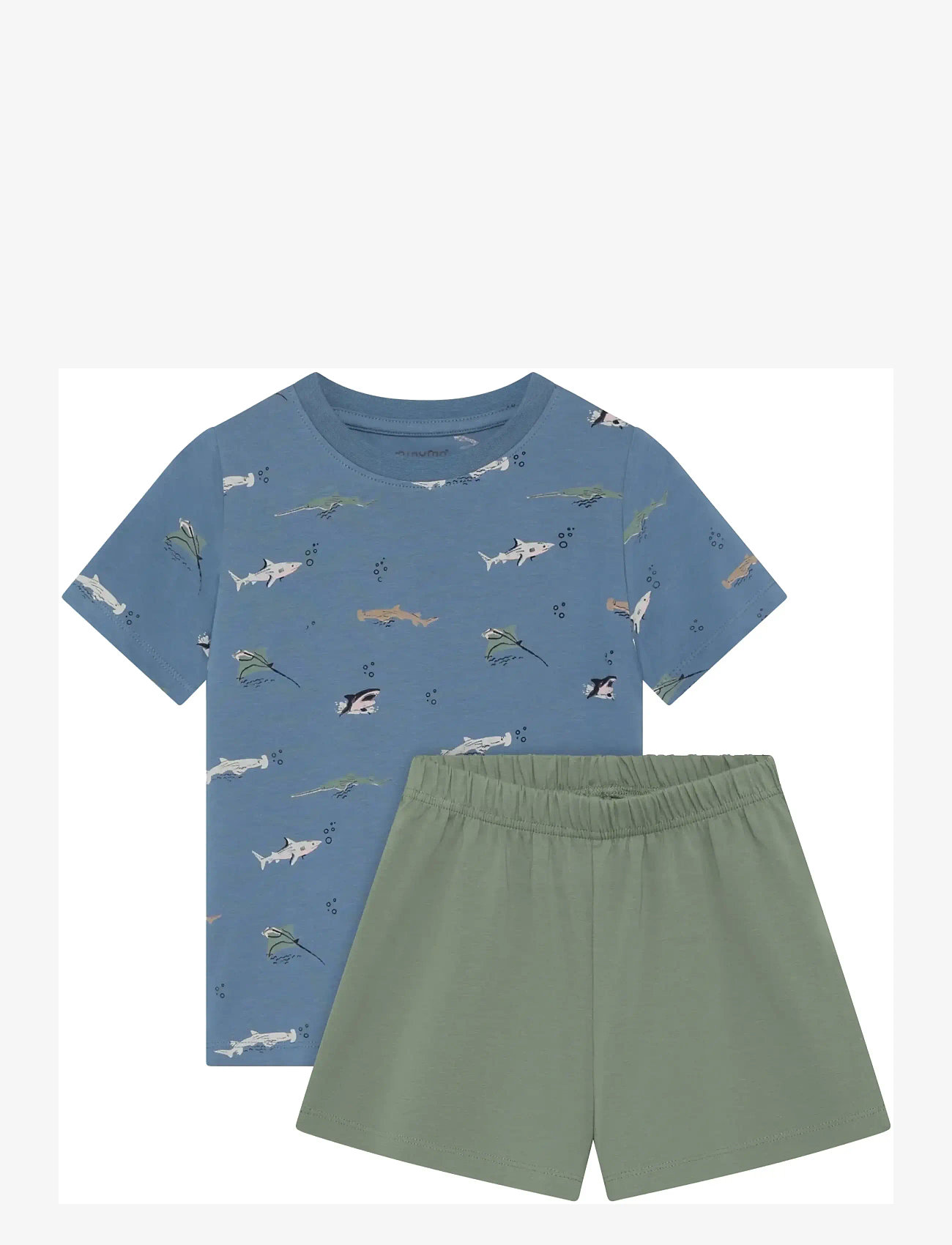 Minymo - T-shirt+Short Set AOP - lühikeste varrukatega t-särkide komplektid - blue shadow - 0