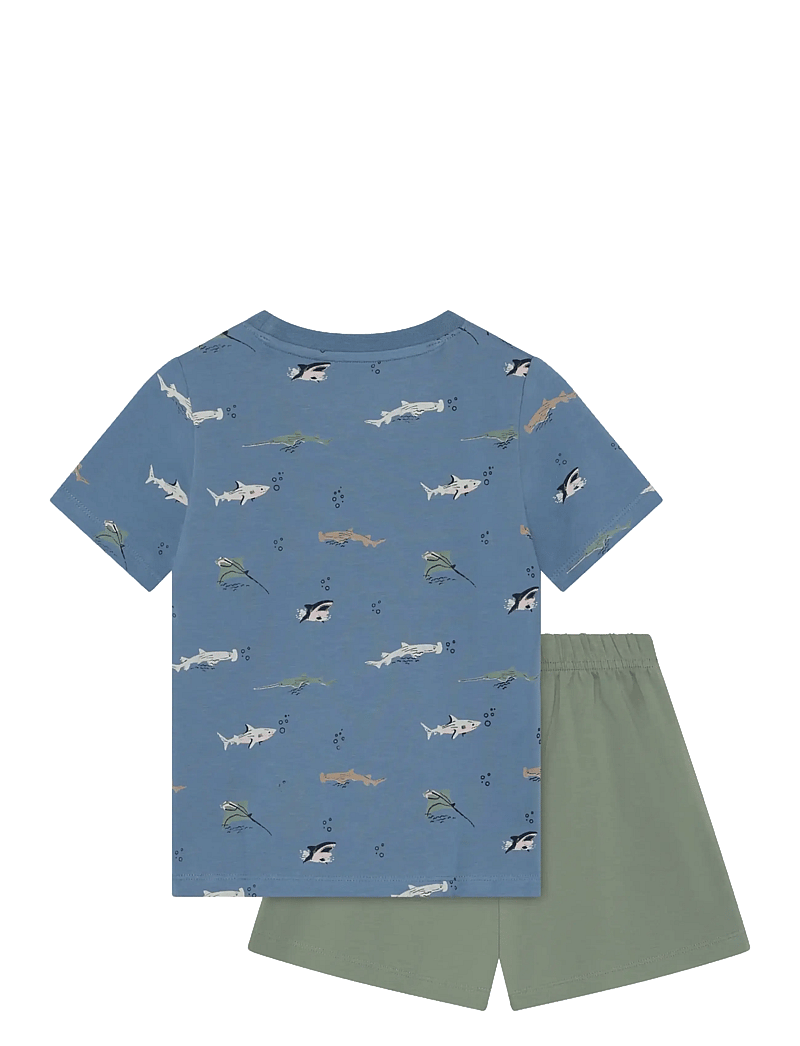 Minymo - T-shirt+Short Set AOP - lühikeste varrukatega t-särkide komplektid - blue shadow - 1