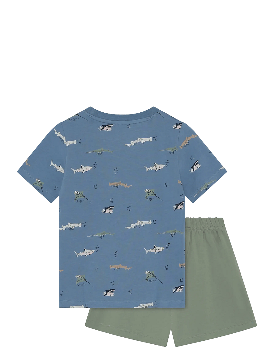 Minymo - T-shirt+Short Set AOP - lühikeste varrukatega t-särkide komplektid - blue shadow - 1