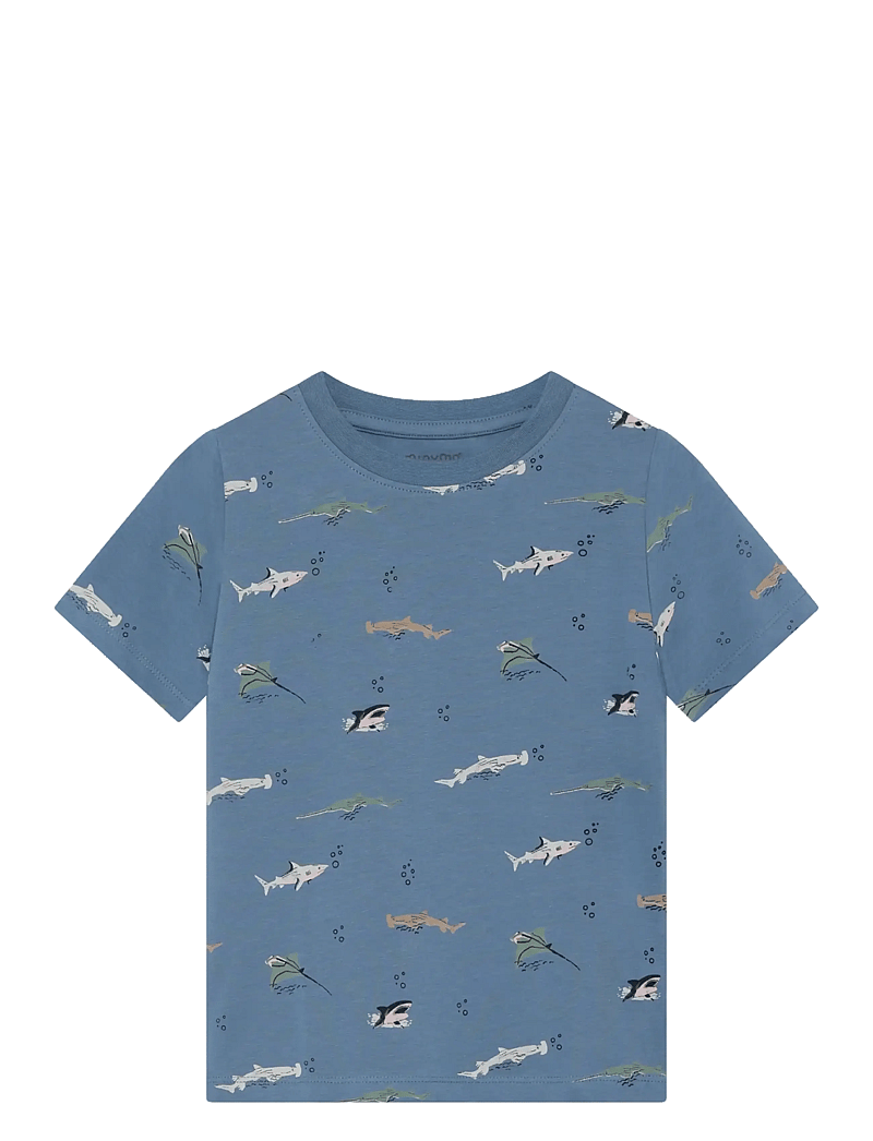 Minymo - T-shirt+Short Set AOP - lühikeste varrukatega t-särkide komplektid - blue shadow - 2