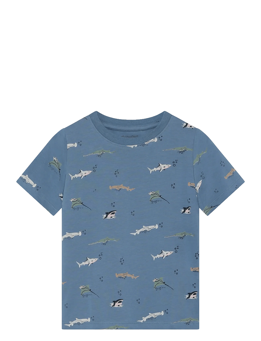Minymo - T-shirt+Short Set AOP - lühikeste varrukatega t-särkide komplektid - blue shadow - 2