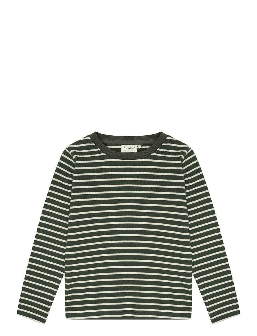 Minymo - T-shirt LS Y/D Rib - långärmade t-shirts - beetle - 0