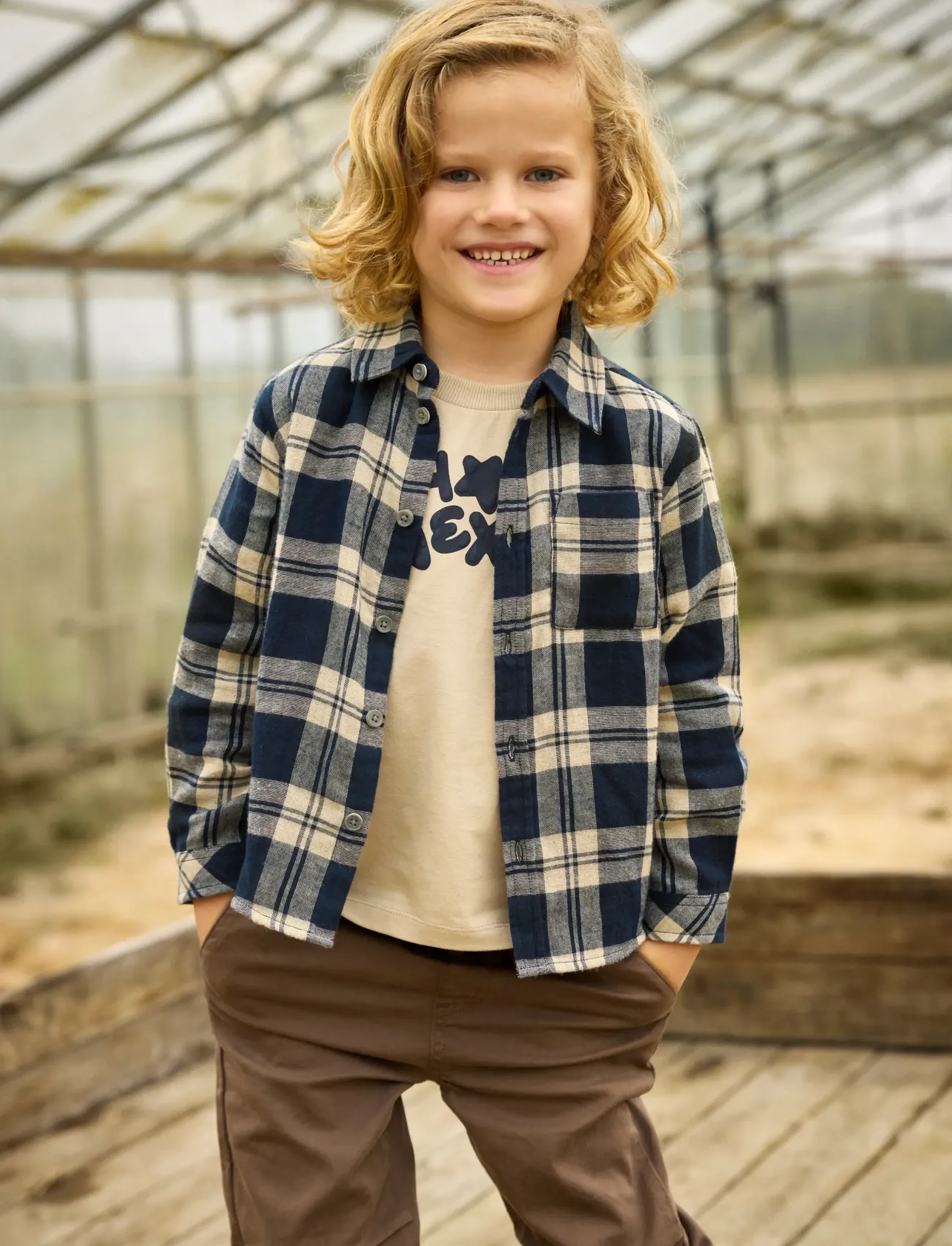 Minymo - Shirt LS Check - dark sapphire - 3