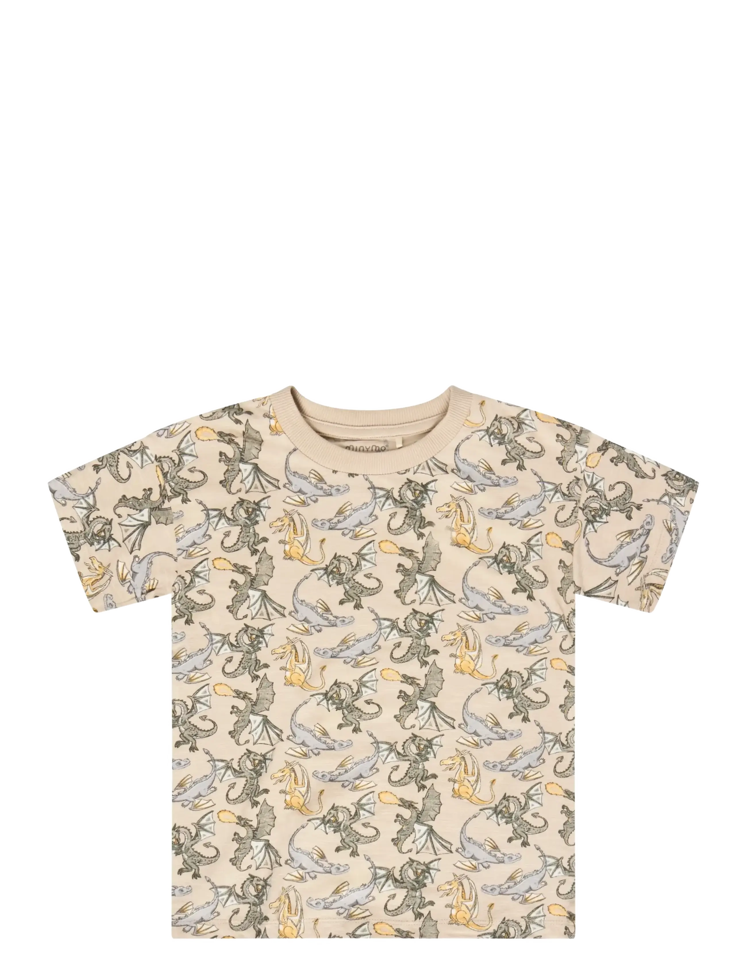 Minymo T-shirt SS AOP - Överdelar - FEATHER GRAY / cream