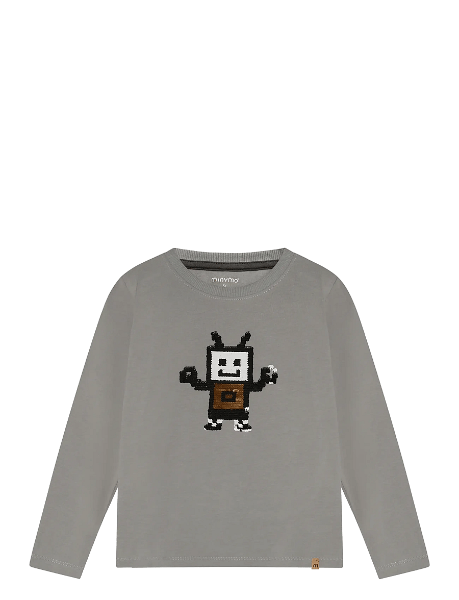 Minymo - T-shirt LS - langärmelig - profile gray - 0