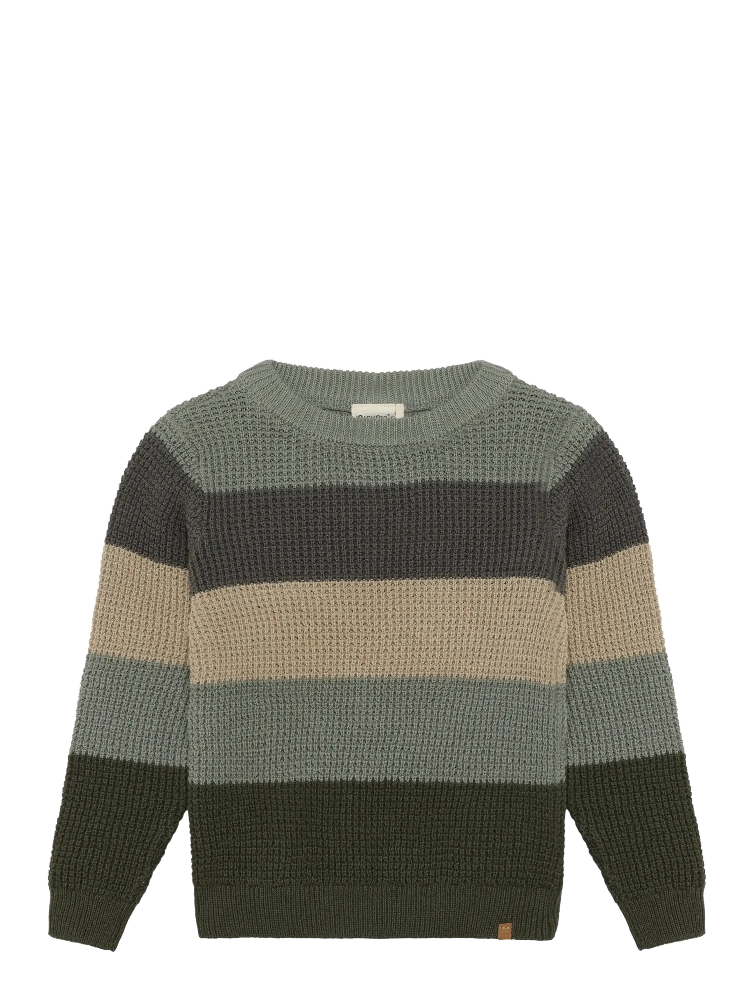 Minymo Pullover Ls Knit, 98, Knitwear, Grün - Pullovers, Kinder