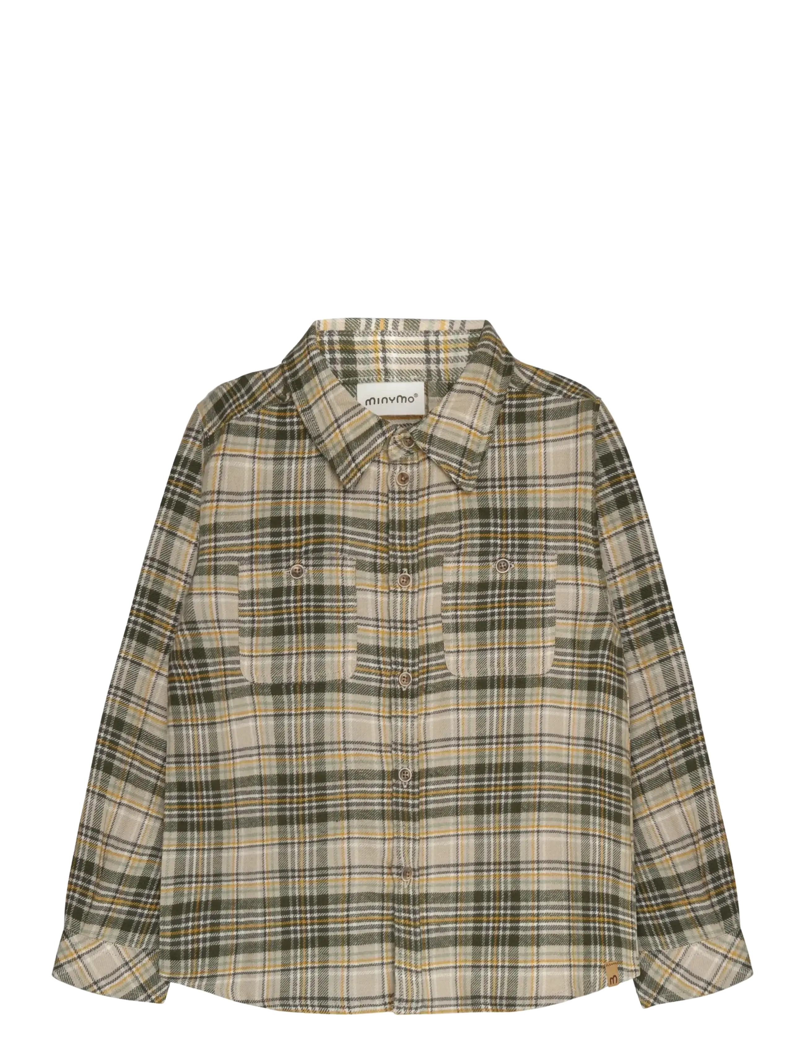 Minymo Shirt LS Check - Överdelar - FEATHER GRAY / grey