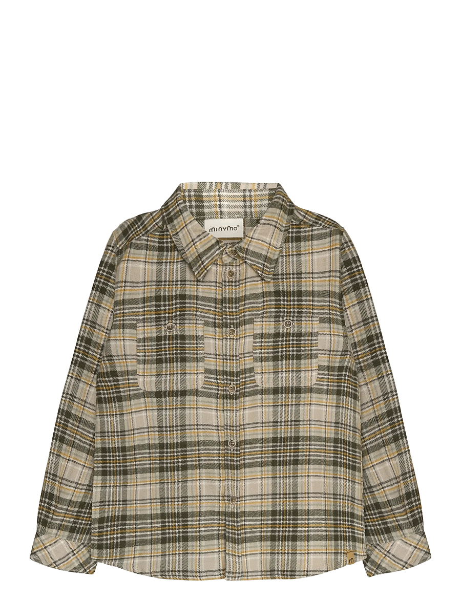 Minymo - Shirt LS Check - langärmlige hemden - feather gray - 1