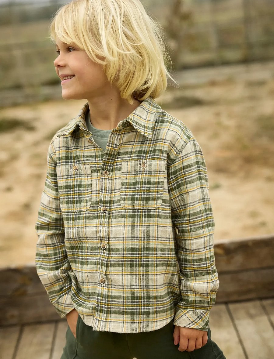 Minymo - Shirt LS Check - langärmlige hemden - feather gray - 0