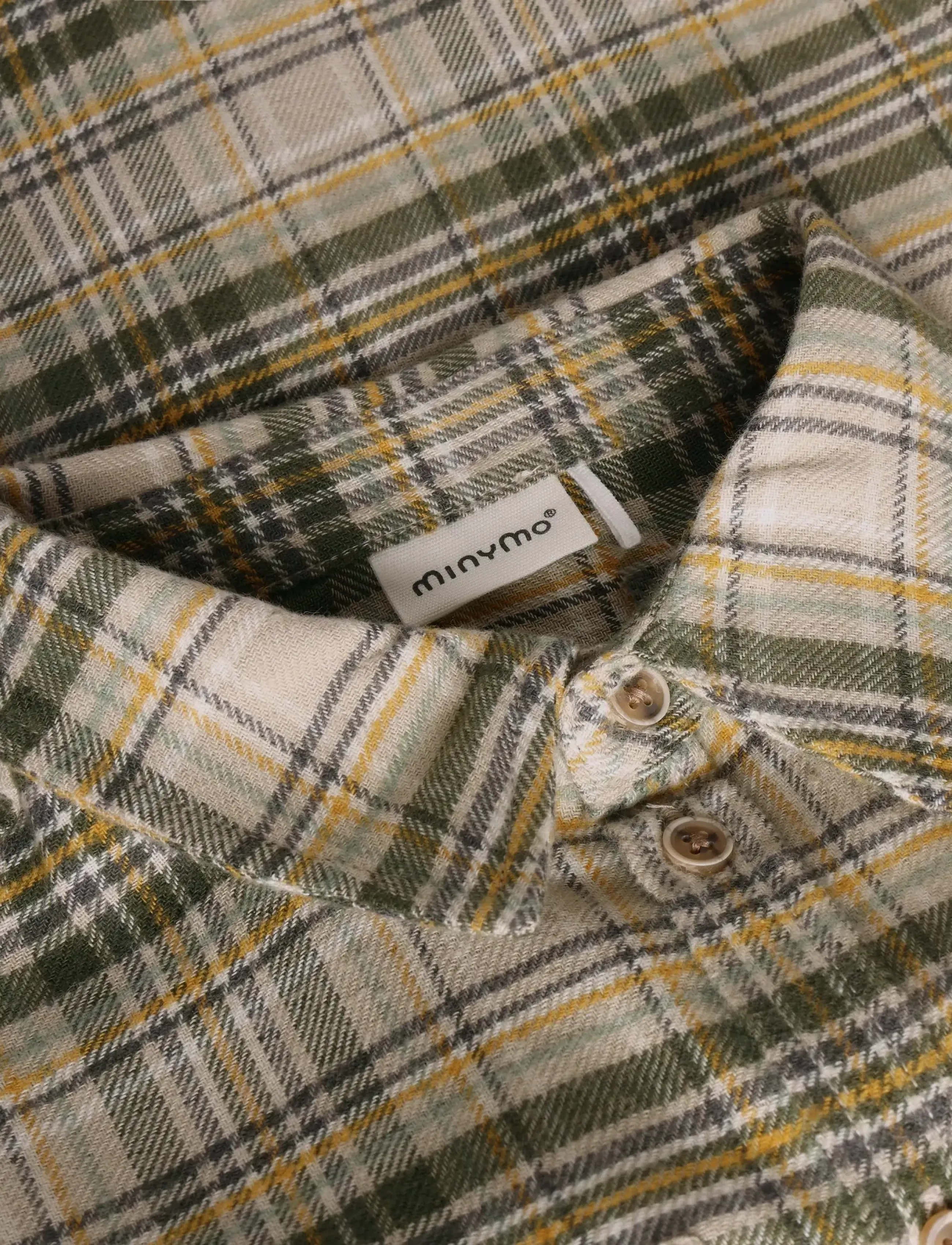 Minymo - Shirt LS Check - feather gray - 3