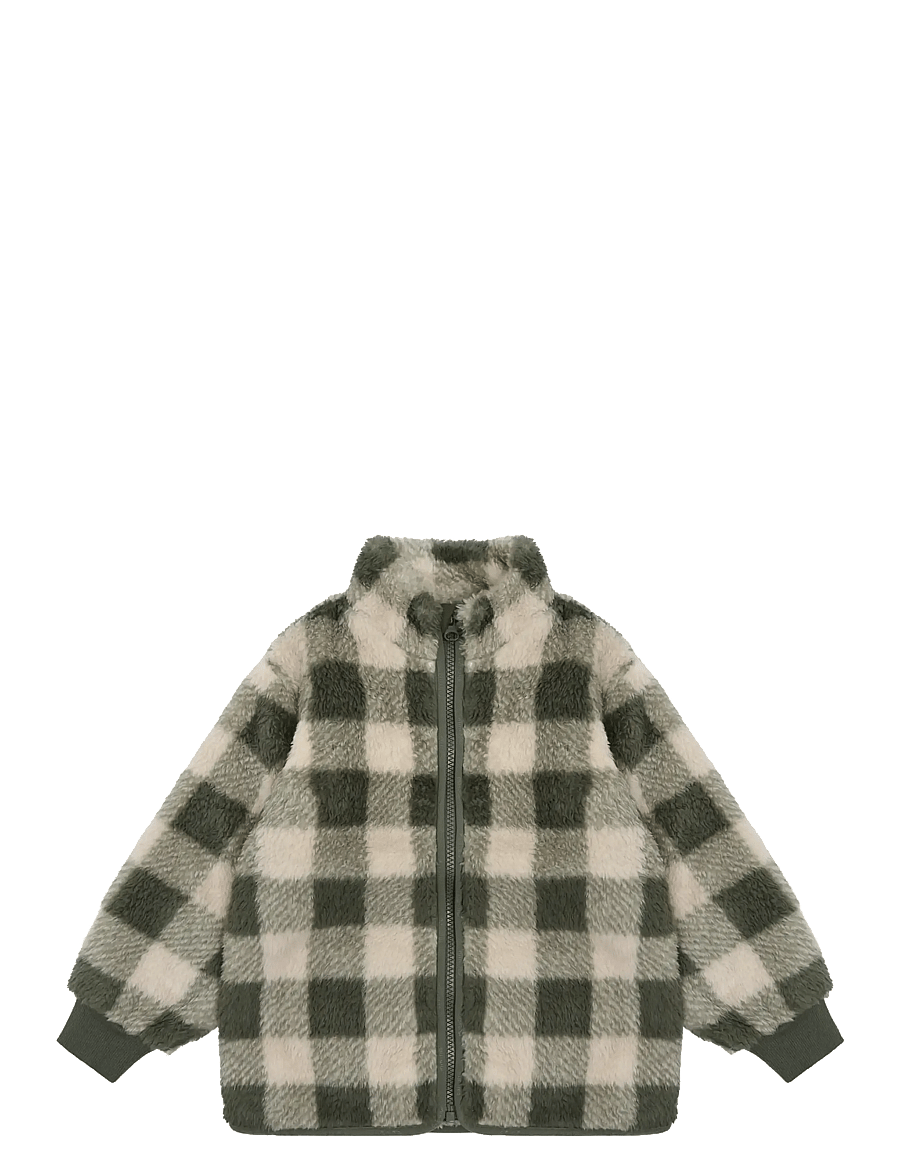 Minymo - Teddy Jacket AOP - flíspeysur - beetle - 1