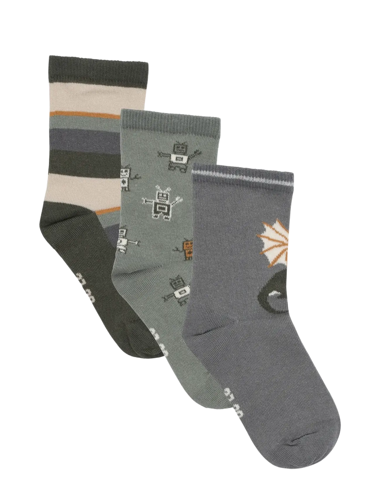 Minymo 3-Pack Socks - Minymo - SHADOW / grey
