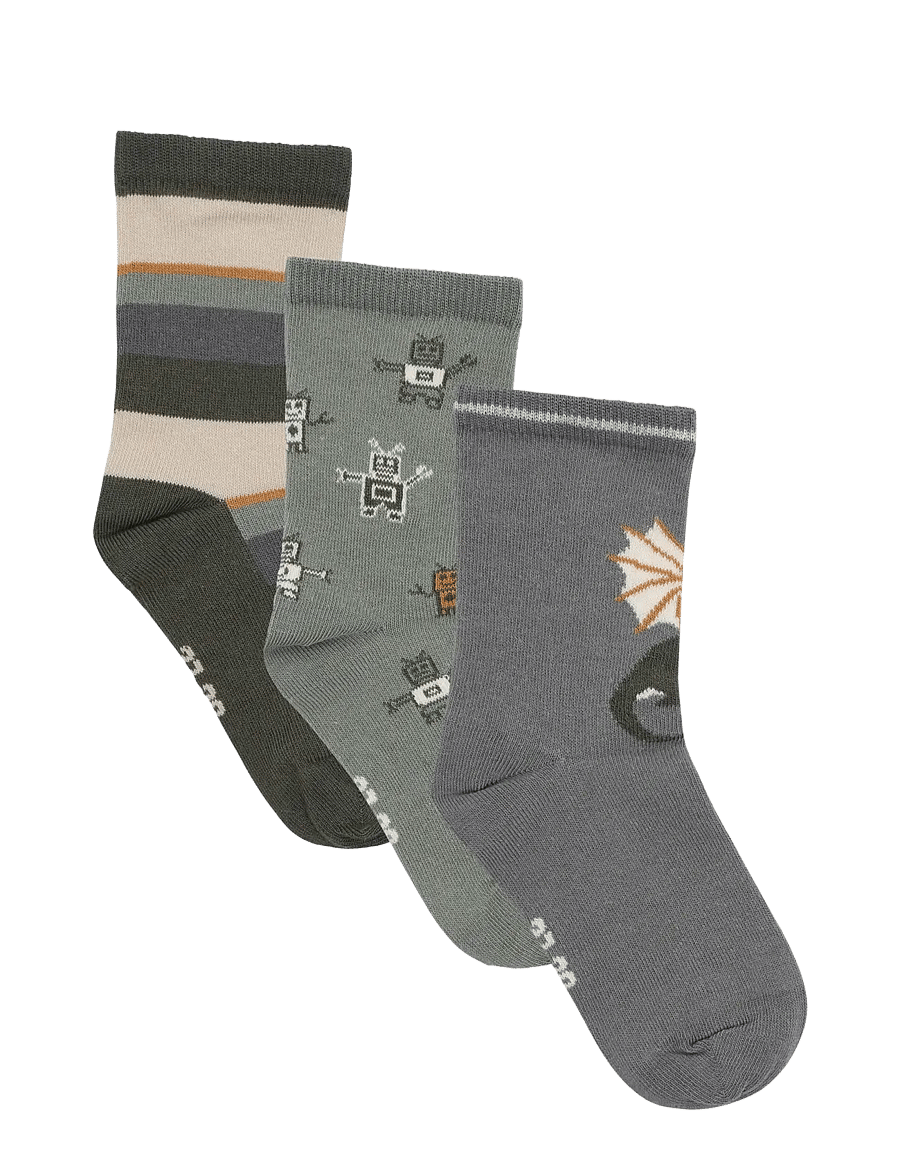 Minymo - 3-Pack Socks - strümpfe - shadow - 0