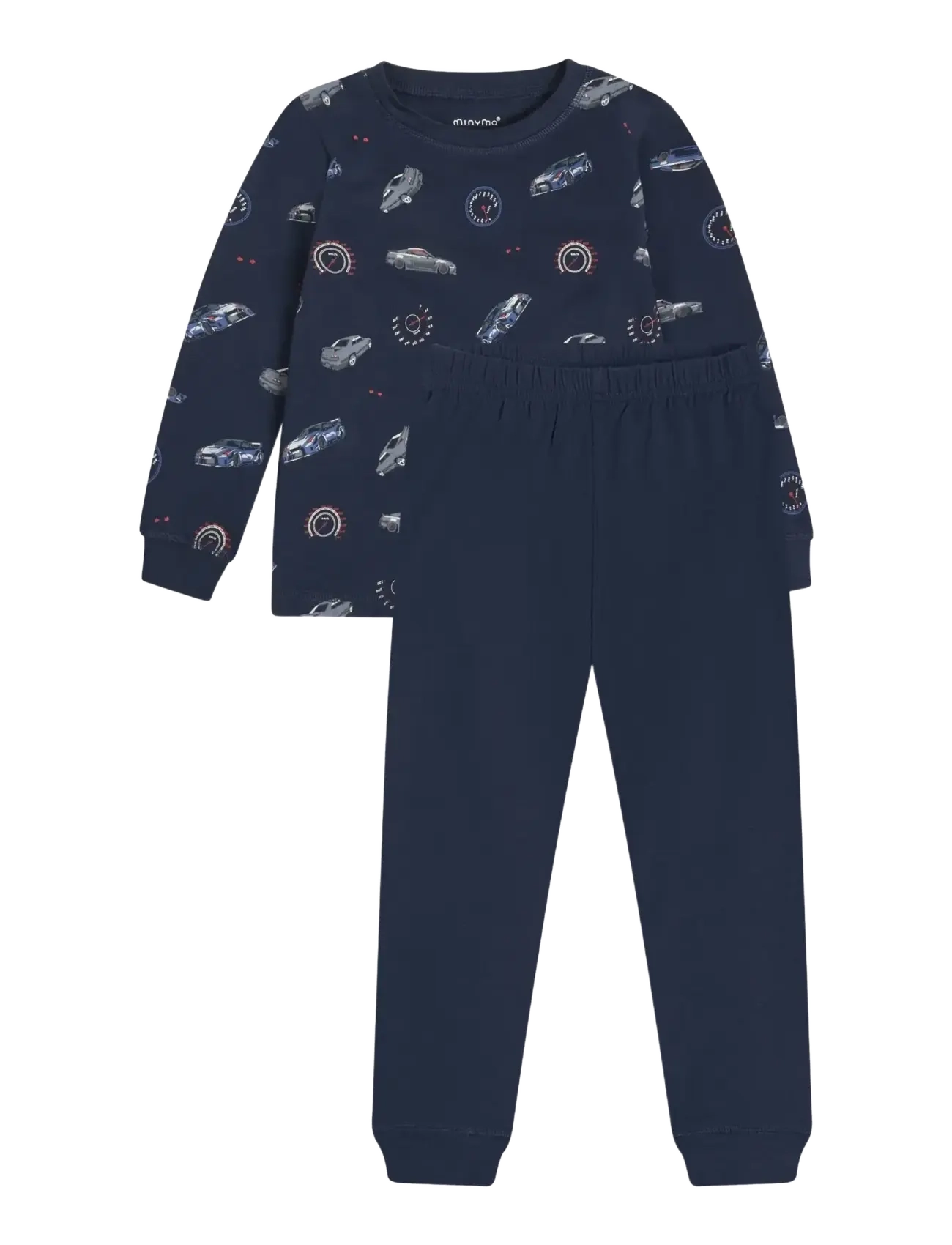 Minymo Pyjamas Ls Set Aop, 92, Pyjamas, Marineblau - Pyjama Sets, Kinder