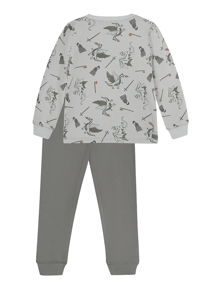 Minymo - Pyjamas LS Set AOP - pyjama-sets - profile gray - 2