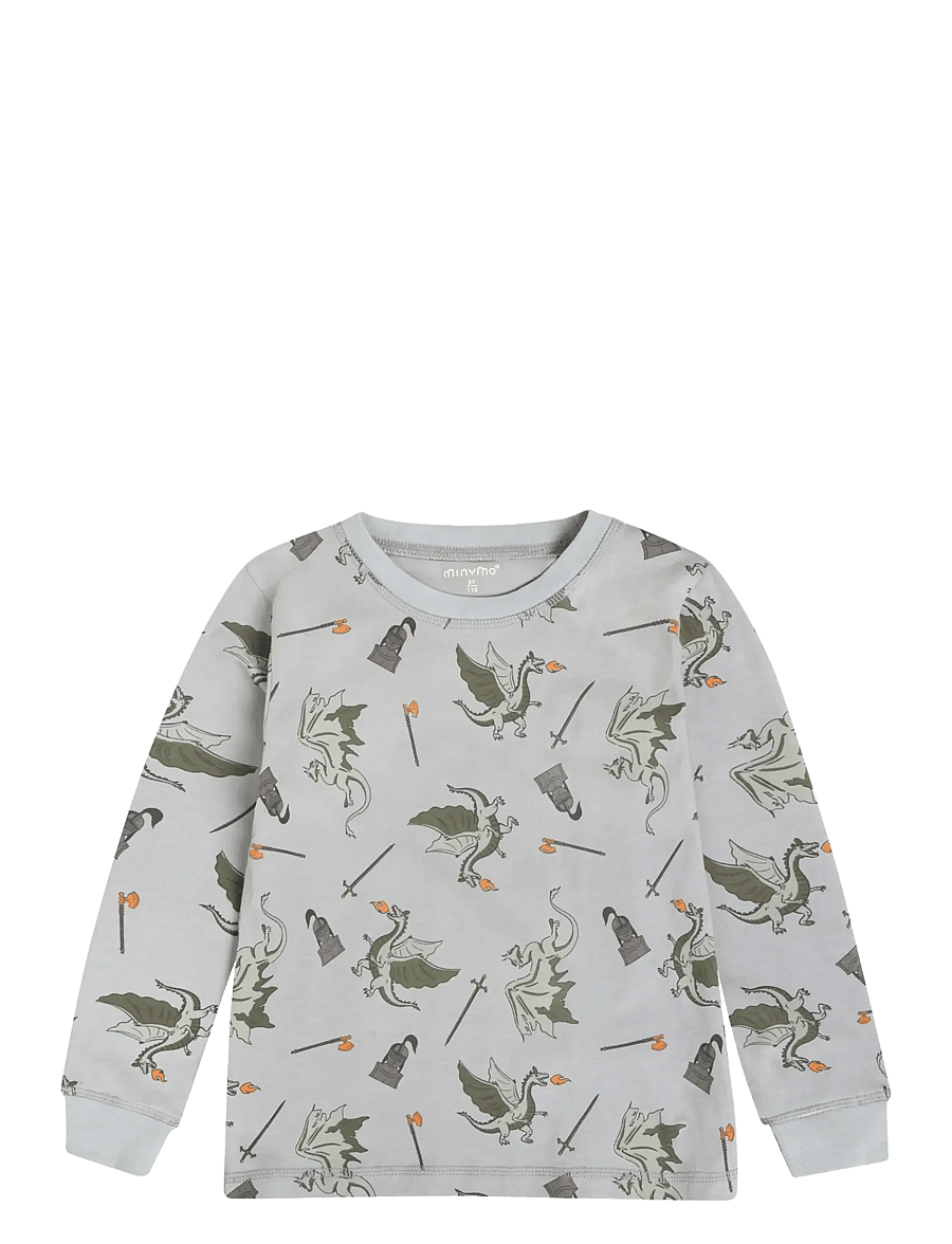 Minymo - Pyjamas LS Set AOP - pyjama-sets - profile gray - 3