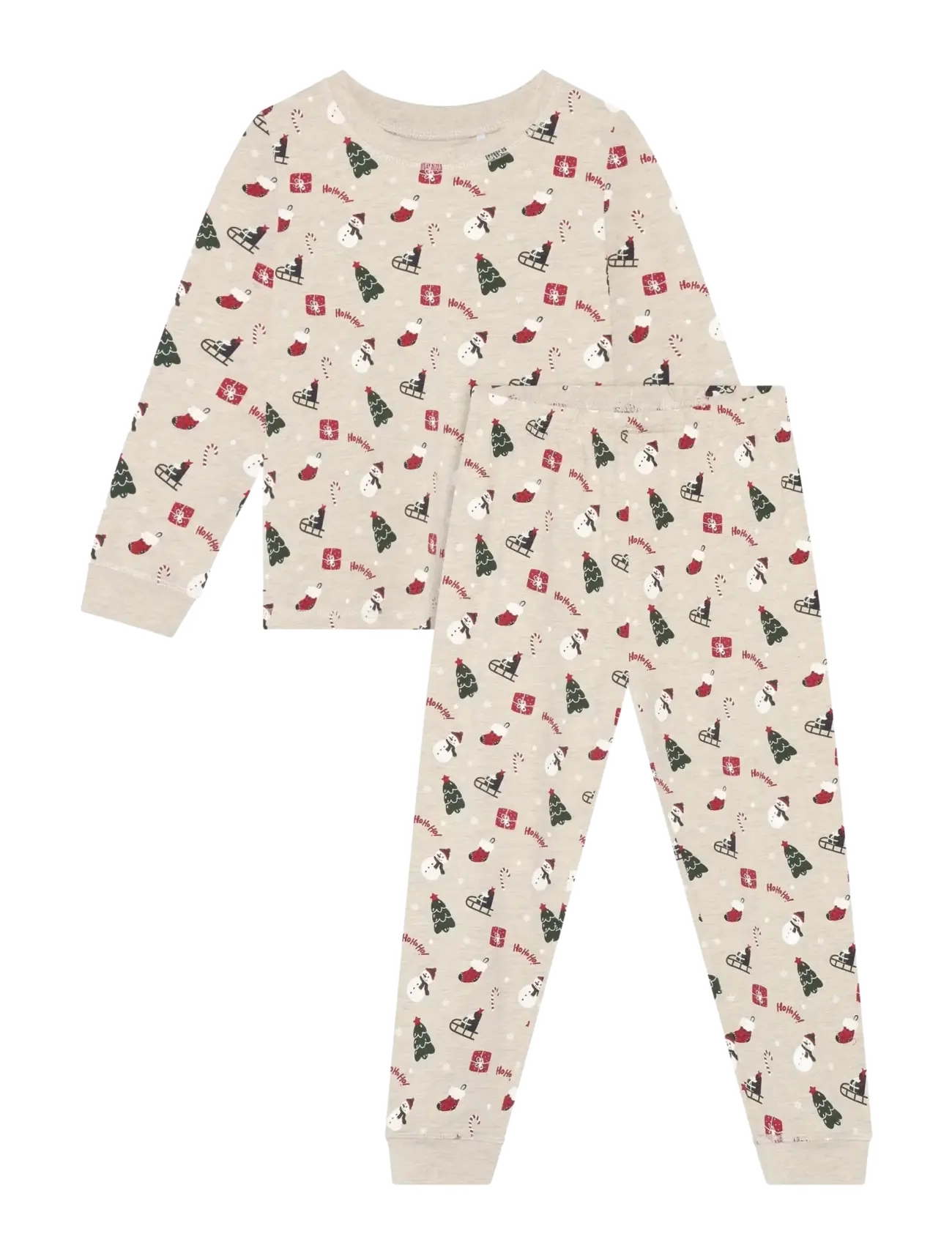 Minymo Pyjamas Set AOP - Pyjamas - BEIGE MELANGE / beige