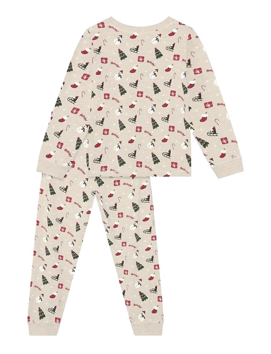 Minymo - Pyjamas Set AOP - pyjamassæt - beige melange - 2