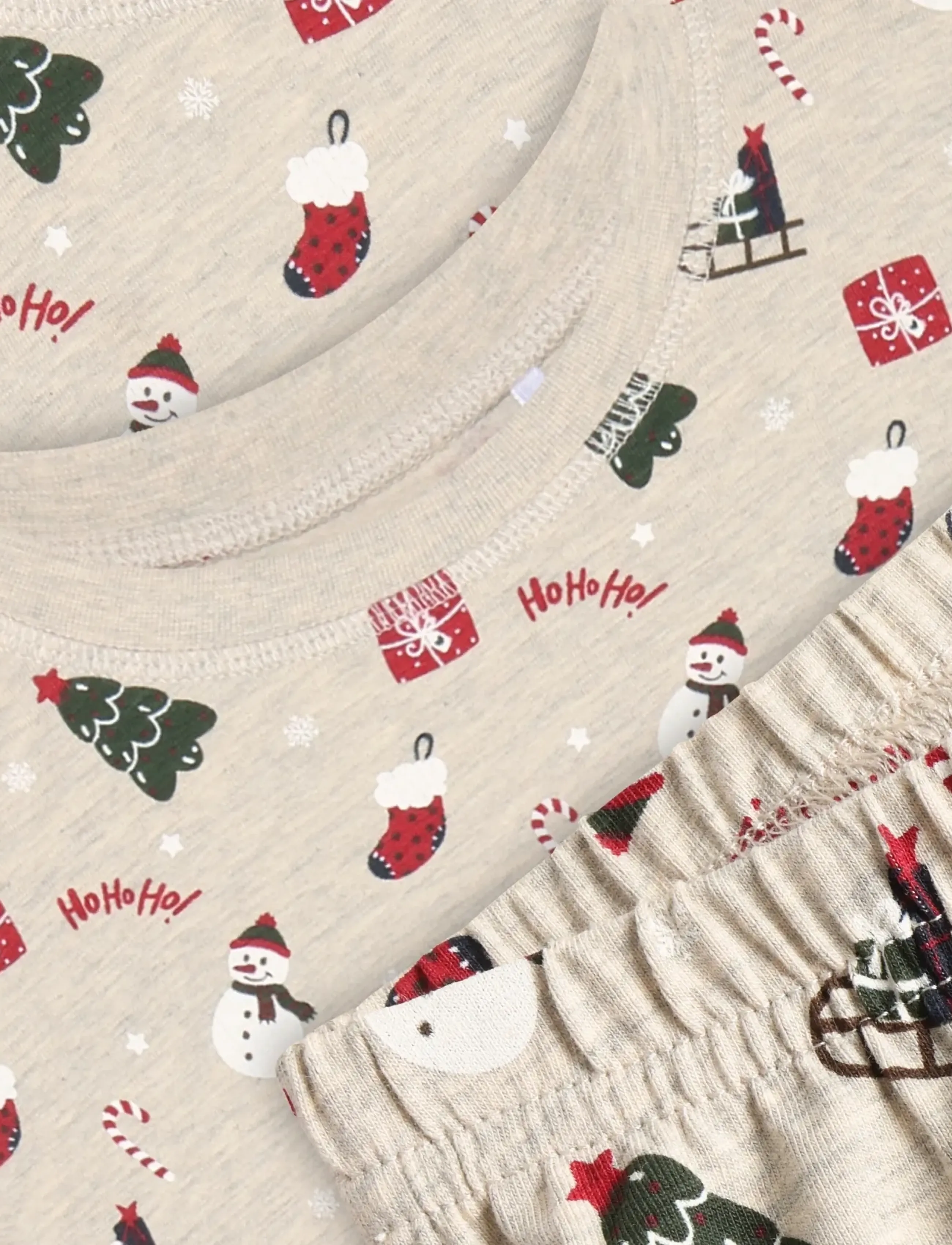 Minymo - Pyjamas Set AOP - pyjamassæt - beige melange - 5