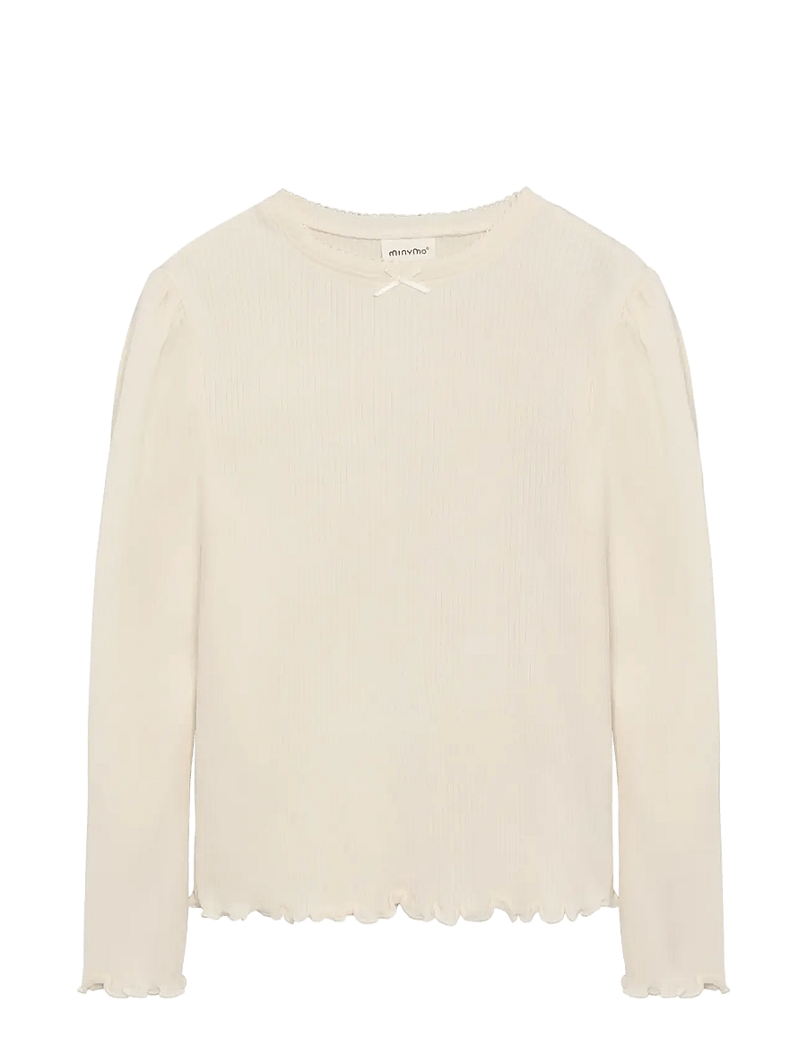 Minymo - T-shirt LS Rib - langärmelig - seedpearl - 0