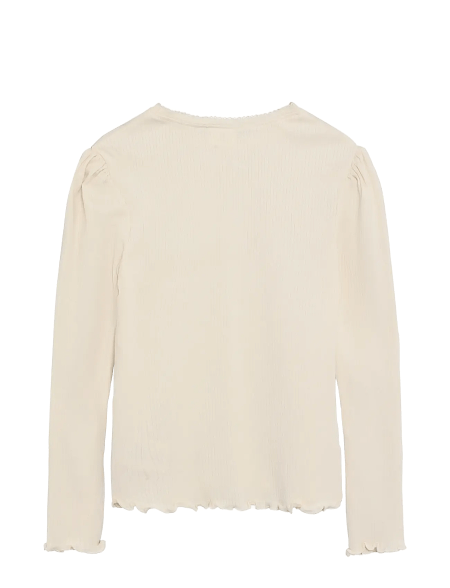 Minymo - T-shirt LS Rib - langärmelig - seedpearl - 1