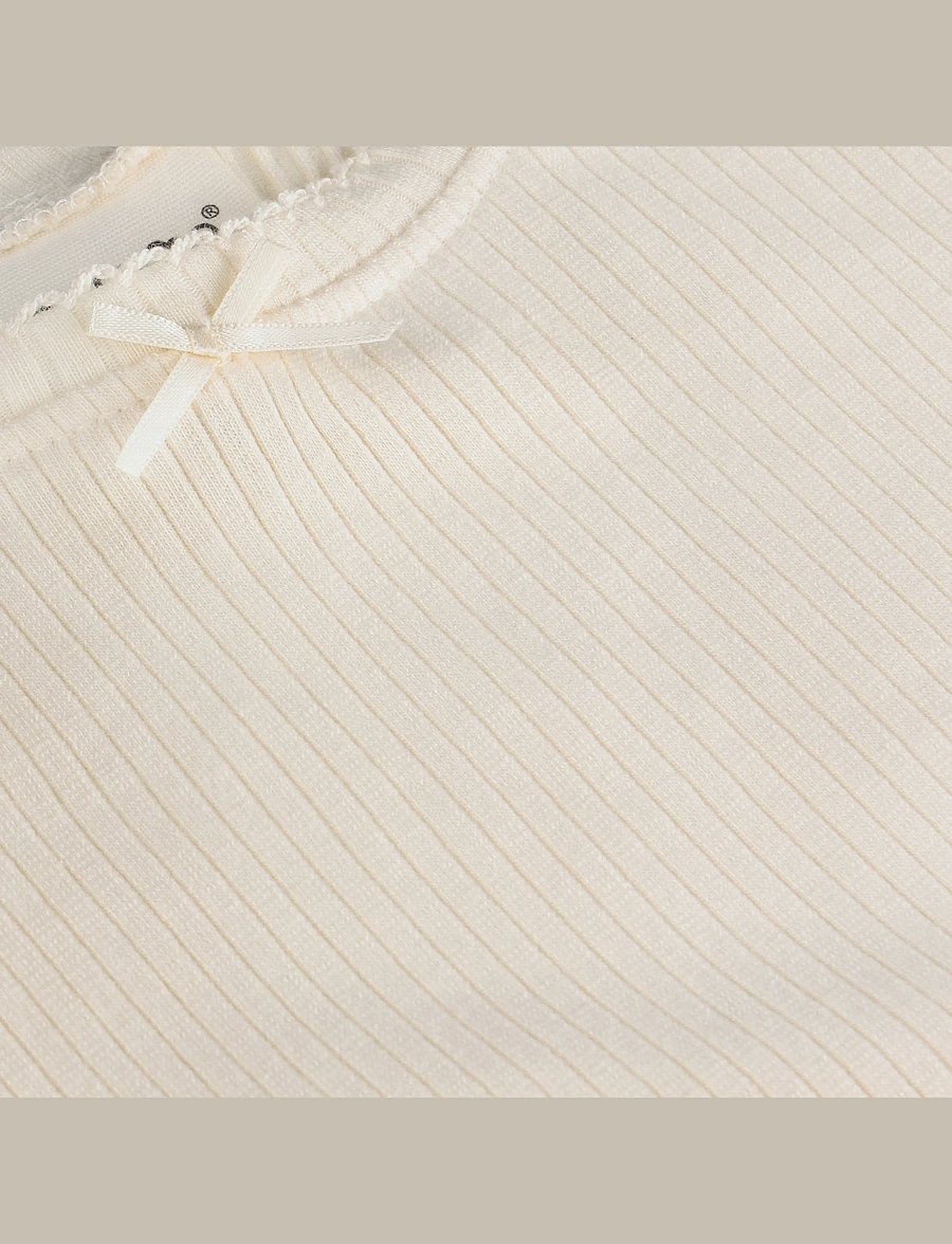 Minymo - T-shirt LS Rib - langärmelig - seedpearl - 2