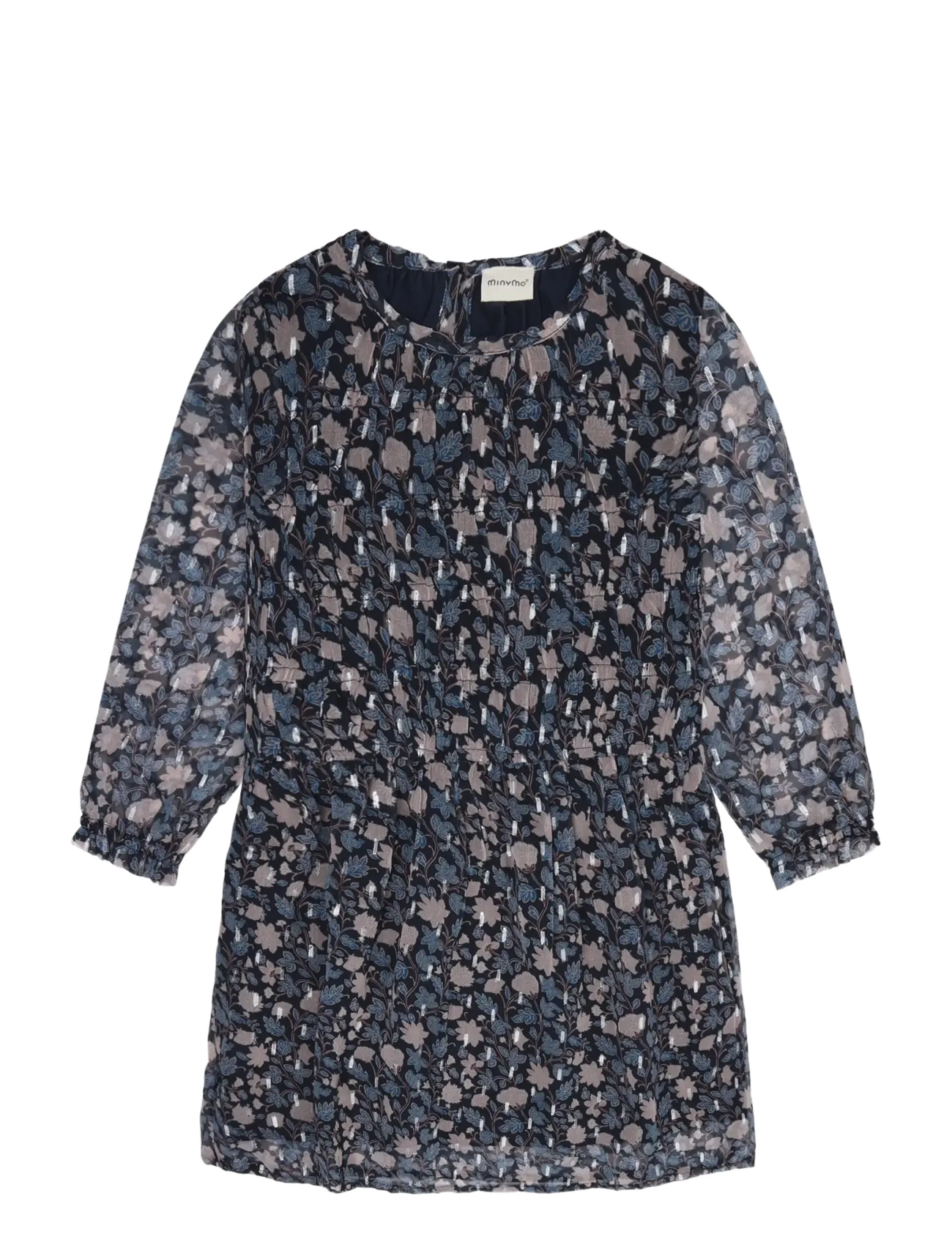 Minymo Dress LS Dobby - Langærmede hverdagskjoler - DARK SAPPHIRE / navy