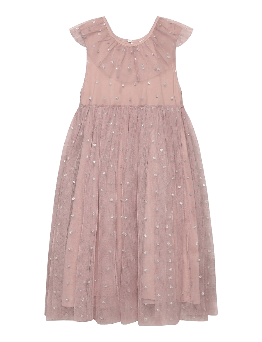 Minymo - Dress Tulle - kurzärmelige babykleider - fawn - 0