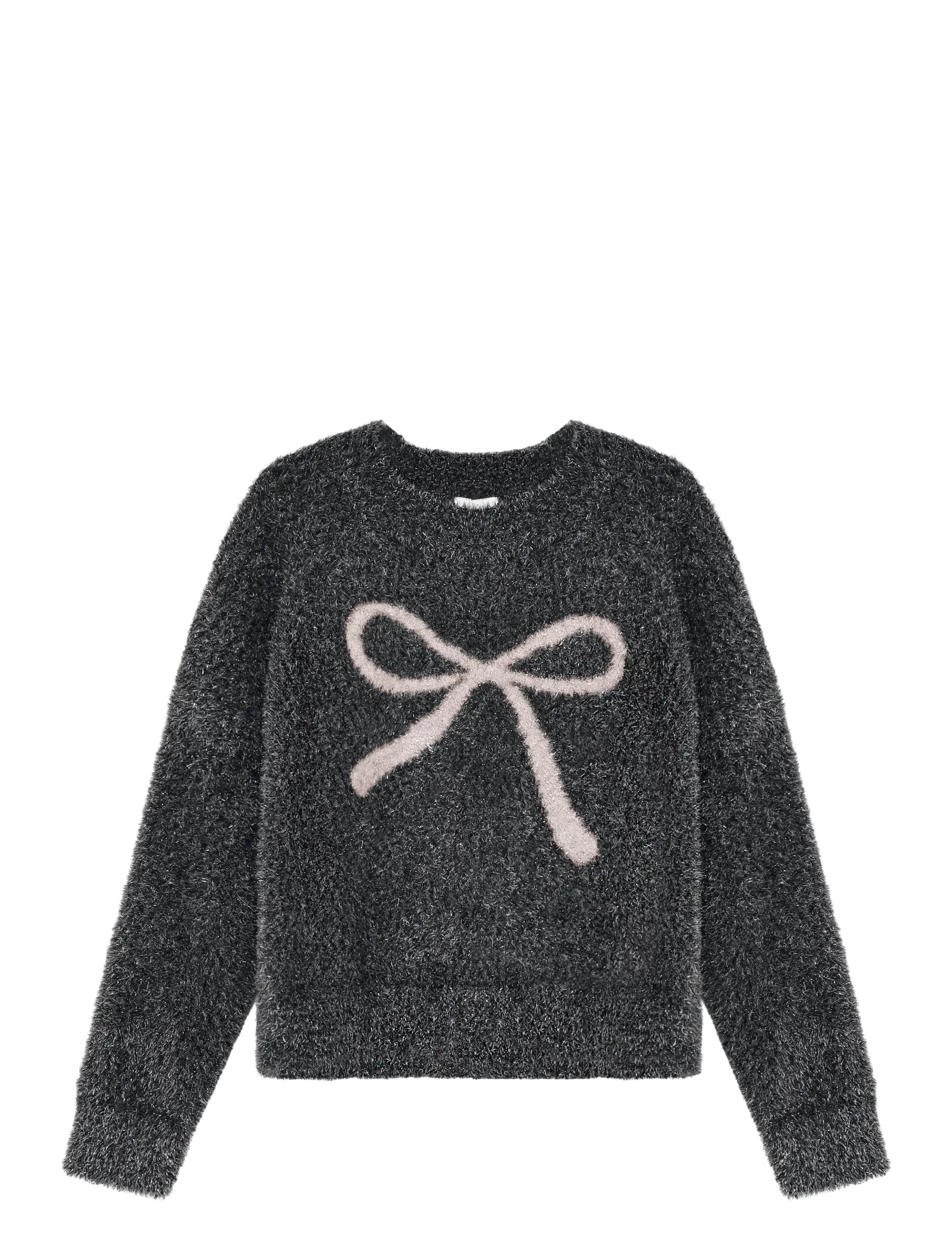 Minymo Pullover Knit w. Glitter - Oberteile - TAP SHOE / grey