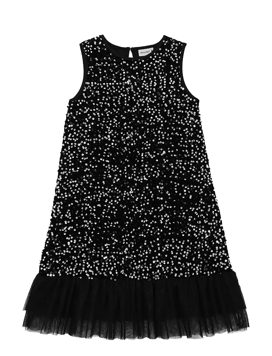 Minymo - Dress Velvet w. Sequins - peokleidid - tap shoe - 1