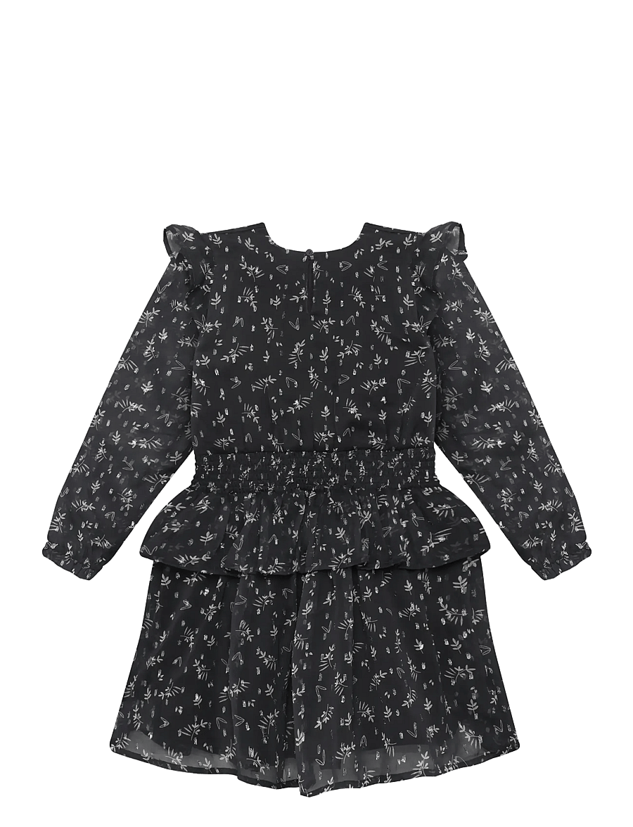 Minymo - Dress Dobby - långärmade vardagsklänningar - asphalt - 2