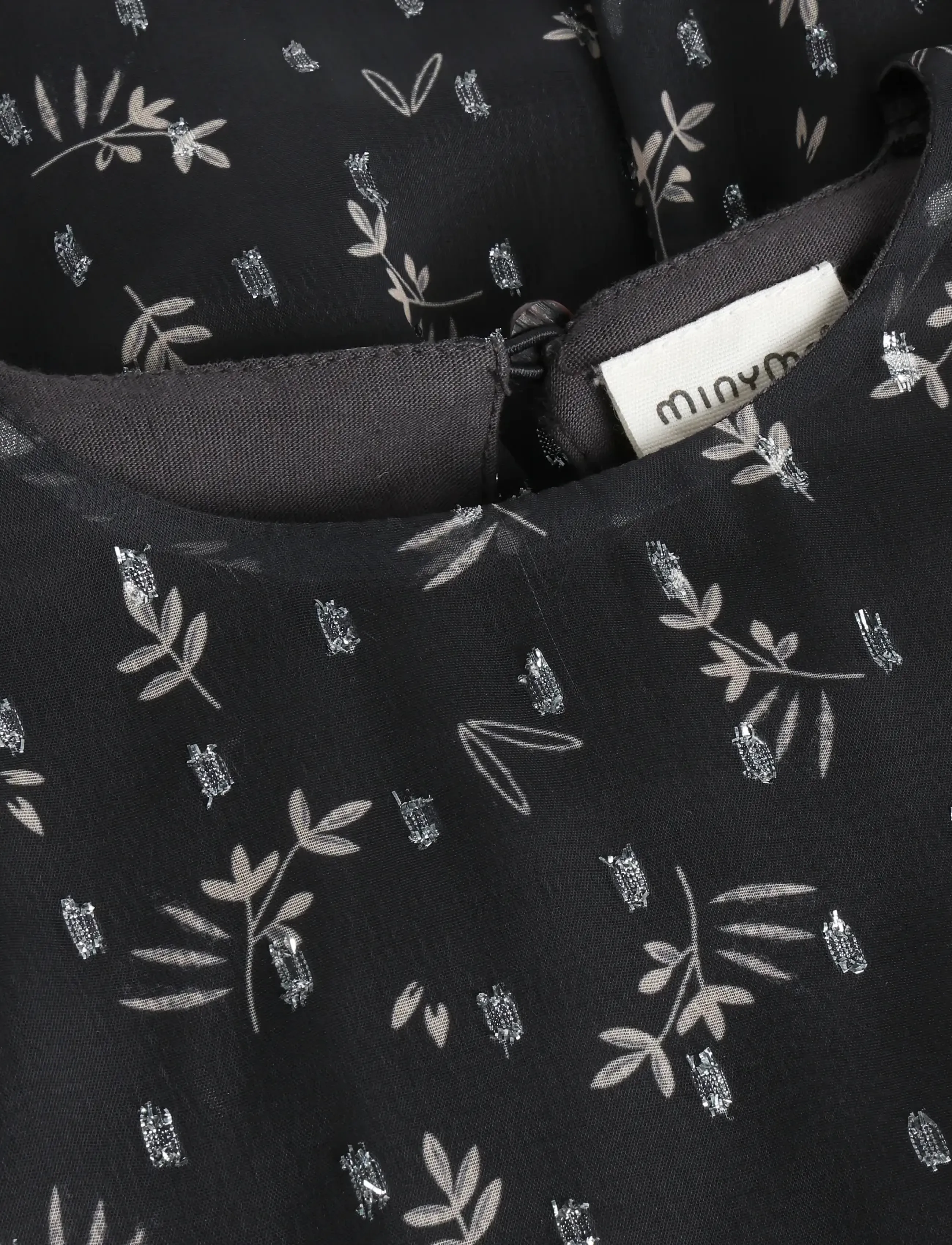 Minymo - Dress Dobby - långärmade vardagsklänningar - asphalt - 3