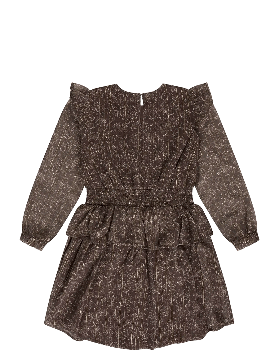 Minymo - Dress Dobby - langærmede babykjoler - plum truffle - 2