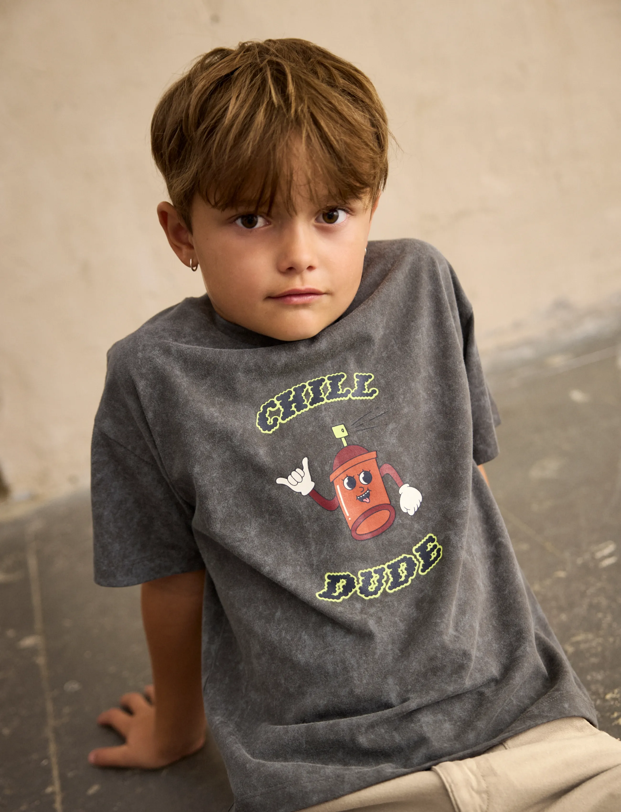 Minymo T-shirt SS - Stutterma bolir - IRON OXIDE / grey