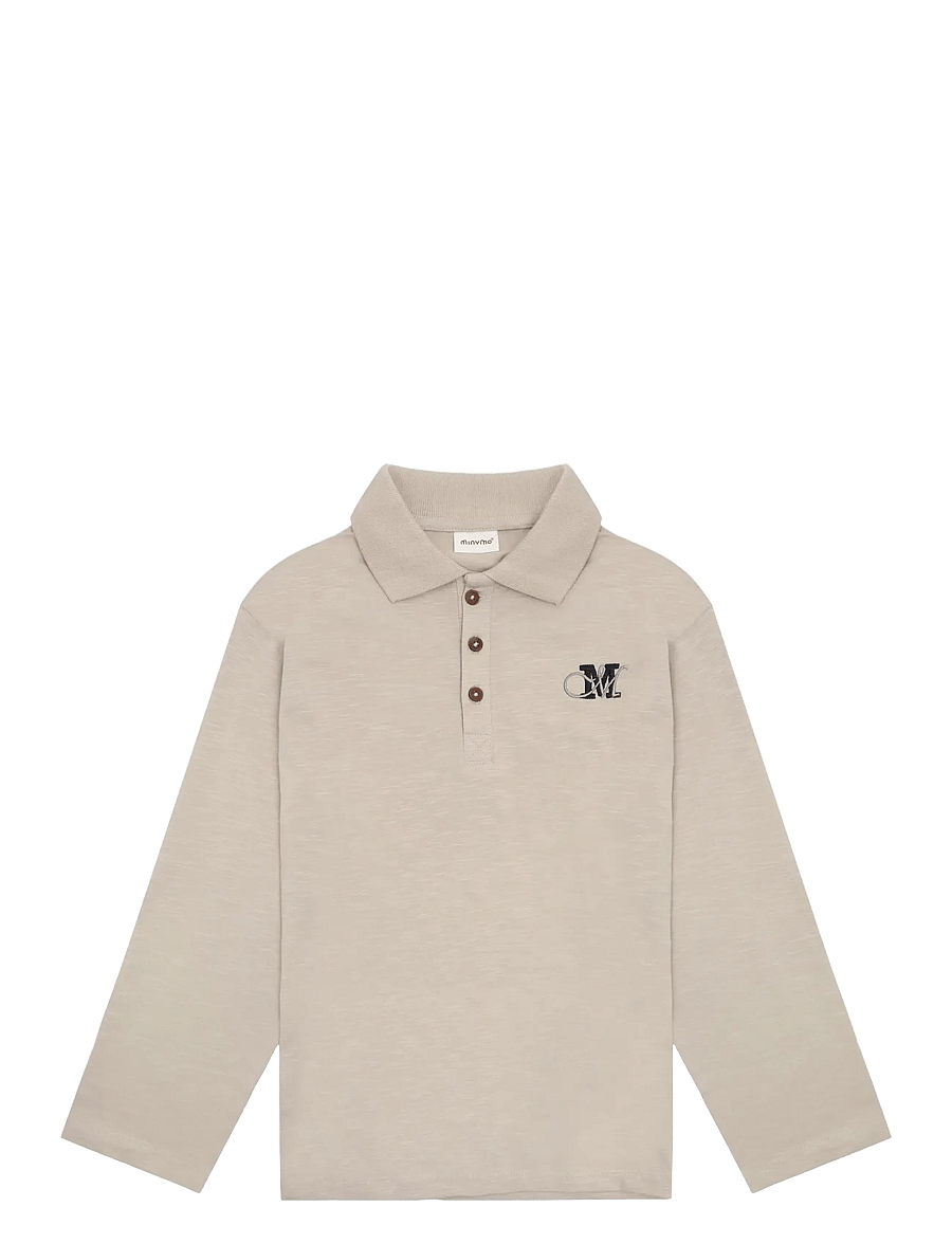 Minymo - T-shirt Polo LS - pikkade varrukatega polod - feather gray - 1