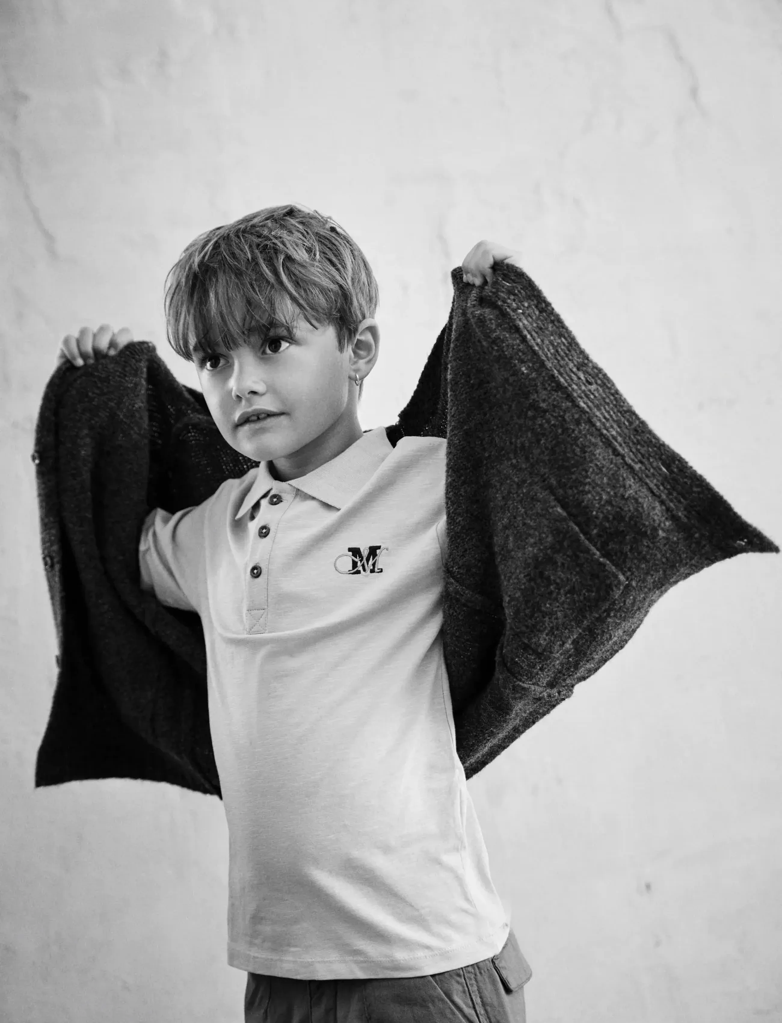 Minymo - T-shirt Polo LS - feather gray - 3