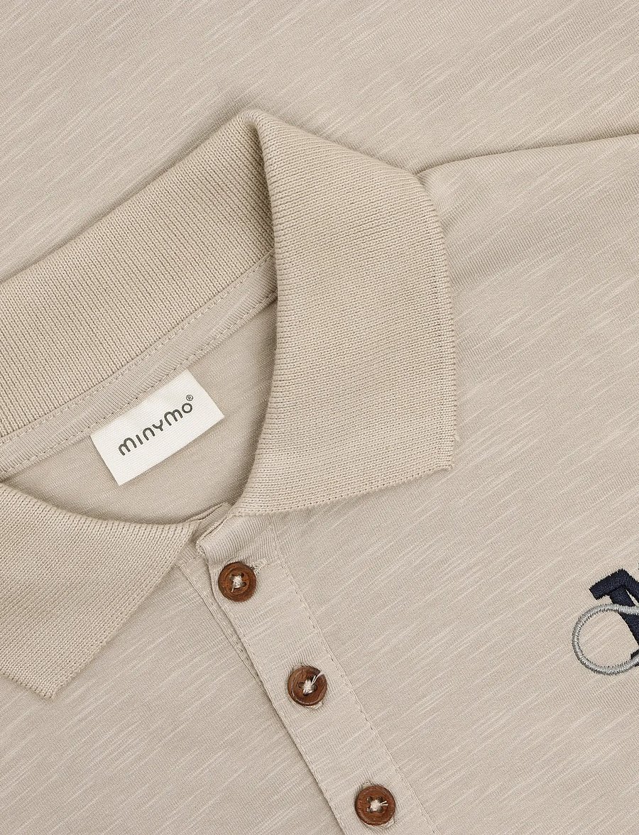 Minymo - T-shirt Polo LS - pikkade varrukatega polod - feather gray - 4