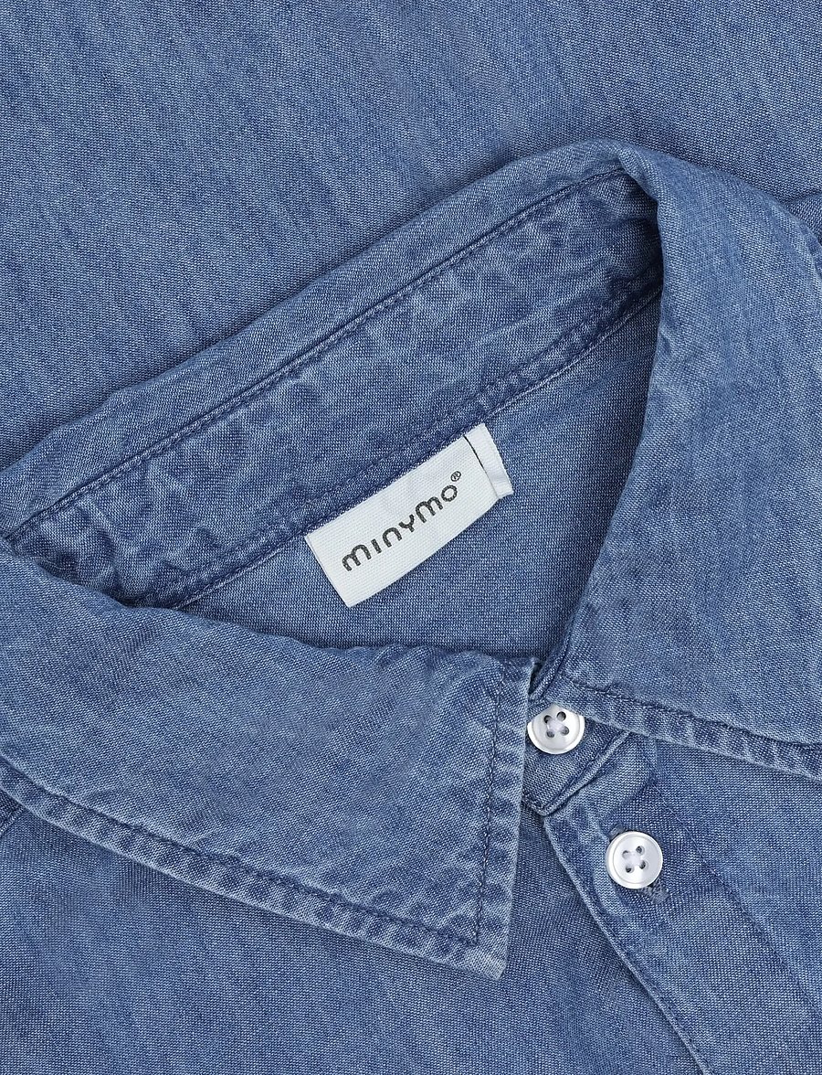 Minymo - Shirt Chambray - langærmede skjorter - moonlight blue - 4