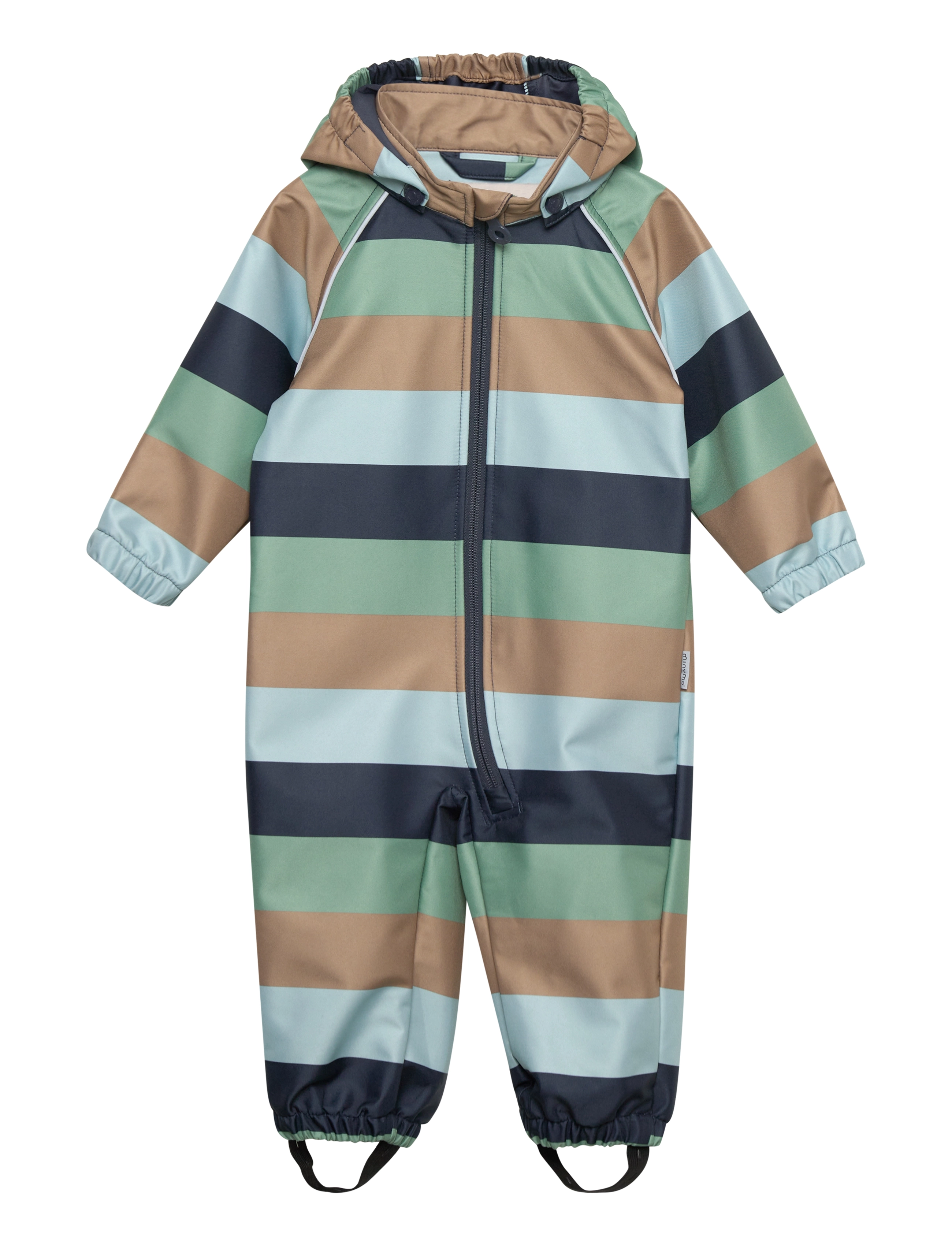 Minymo - Softshell Suit Stripe - blue nights - 0