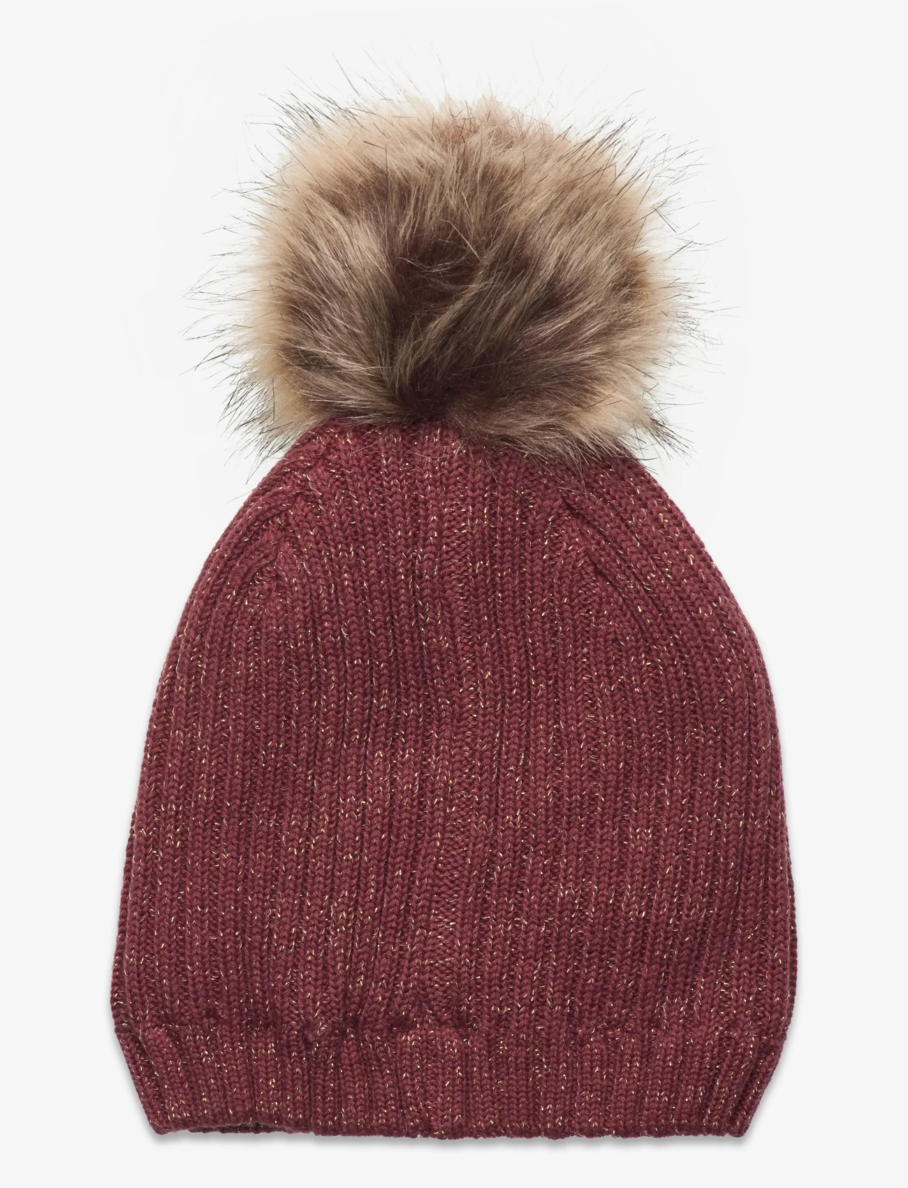 Minymo - Hat w. detachable fake fur - de laveste prisene - roan rouge - 1