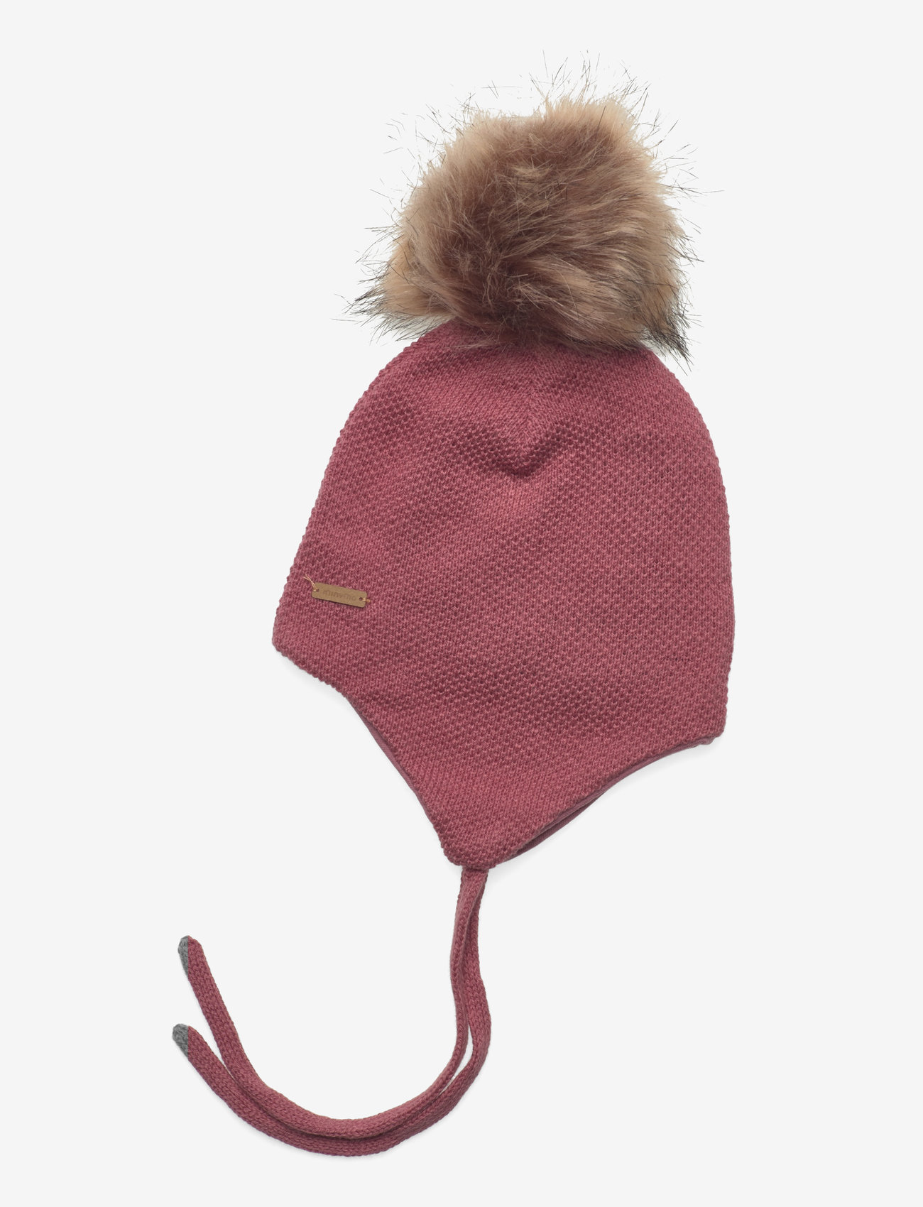 Minymo - Hat w. detachable fake fur - beanies - dusty rose - 0