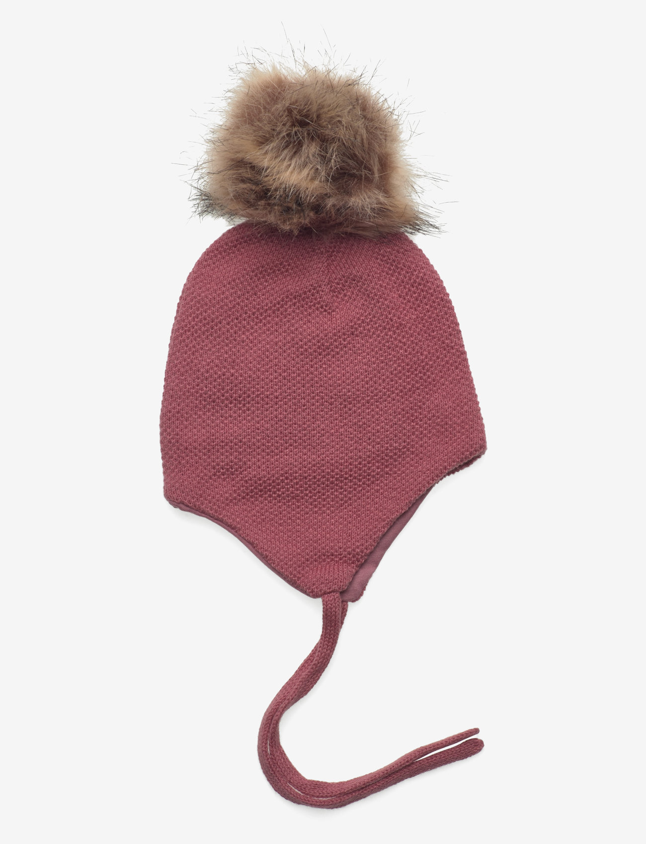 Minymo - Hat w. detachable fake fur - beanies - dusty rose - 1