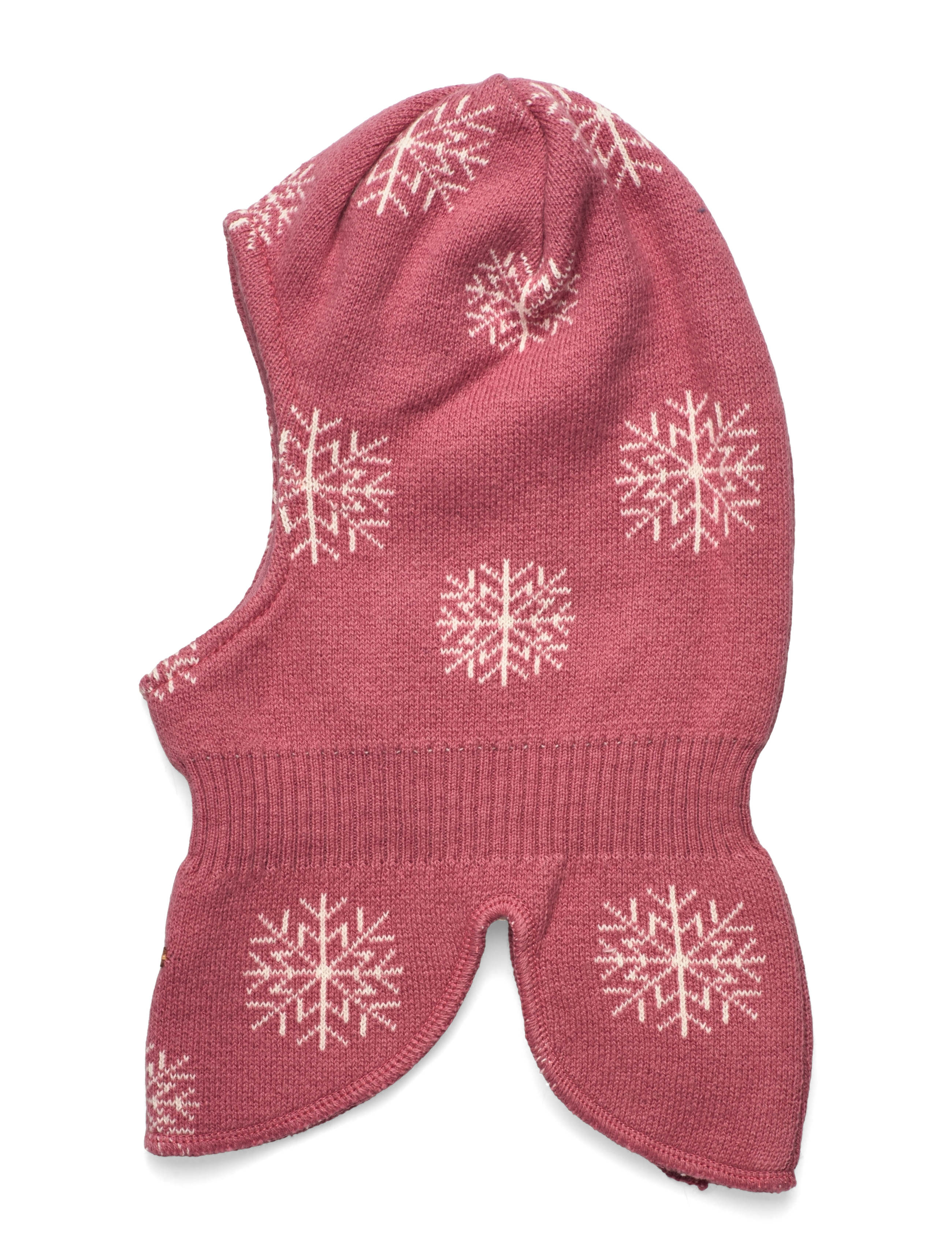 Minymo - Balaclava knit w. pattern - dusty rose - 1