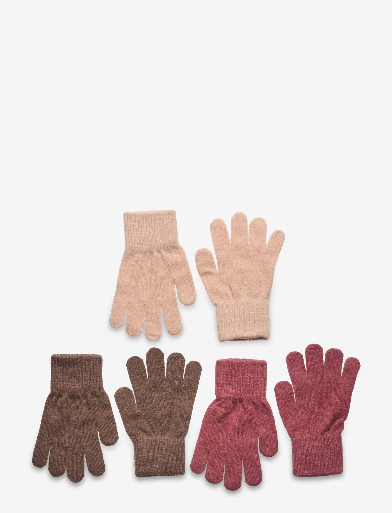 Minymo - Magic gloves knit 3-pack - dusty rose - 0