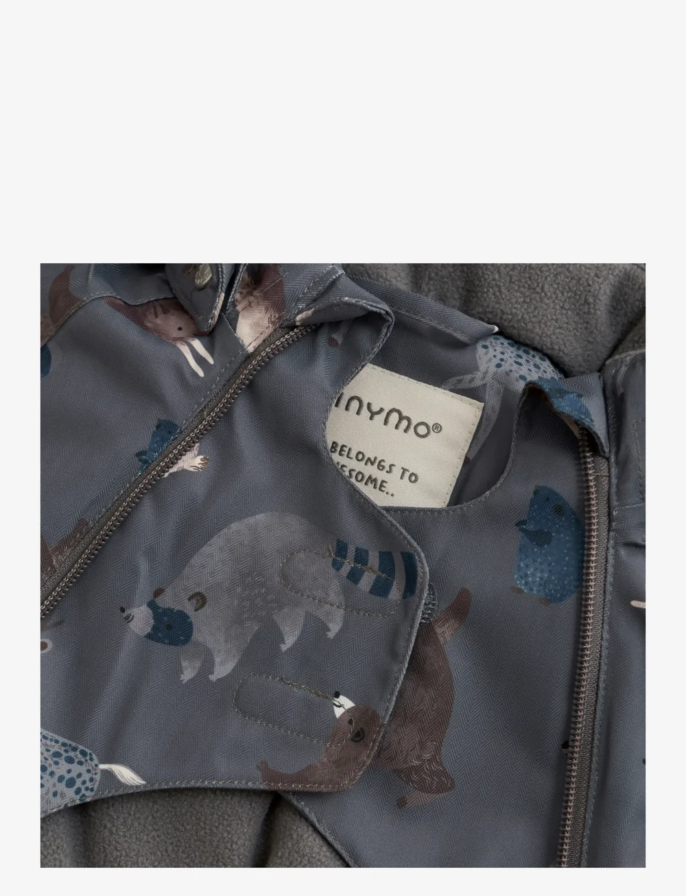 Minymo - Snow Suit AOP - talvekombinesoon - dark gull grey - 3