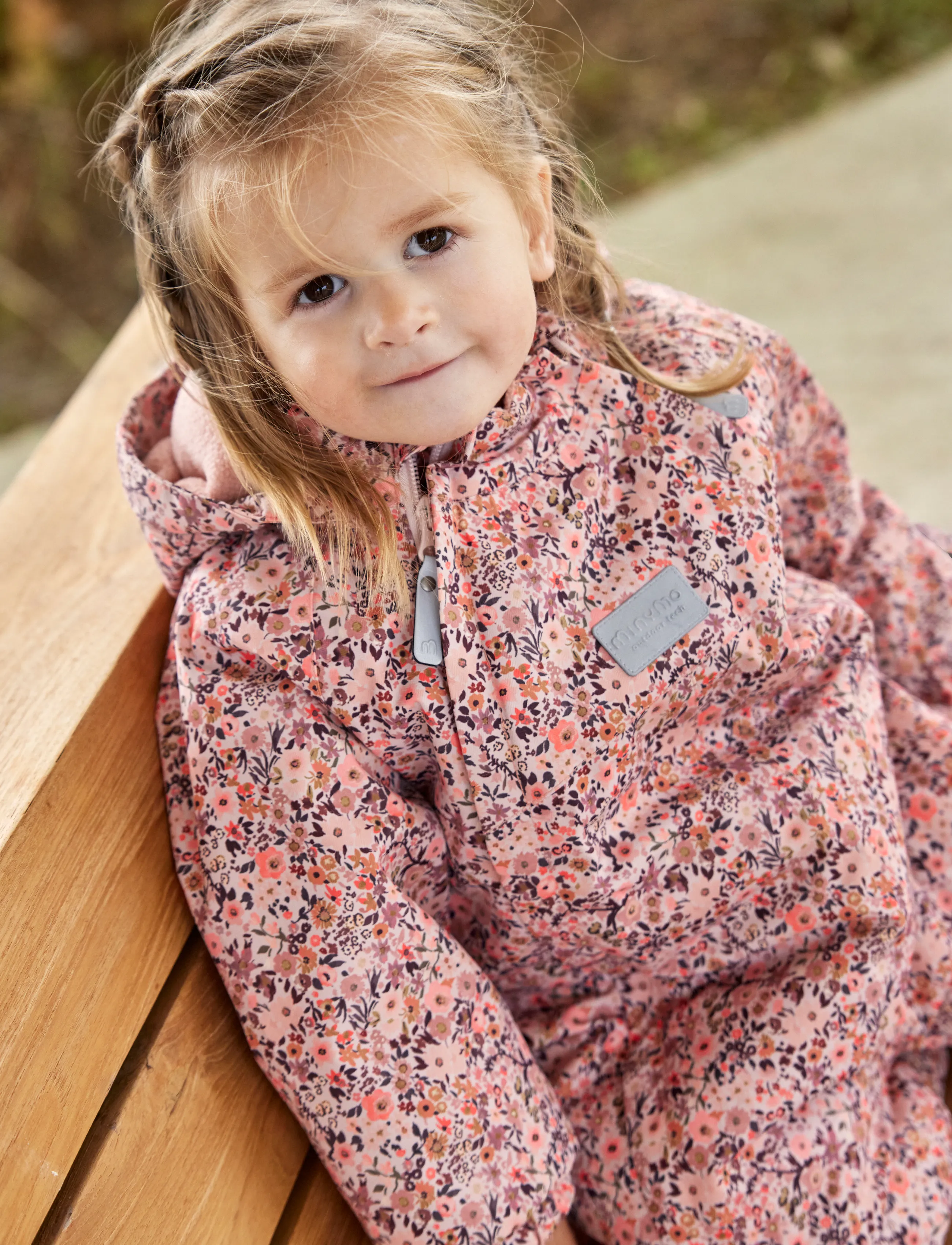 Minymo Snow Suit Aop, Børn, Blomstret Flyverdragt, Pink, Str: 80