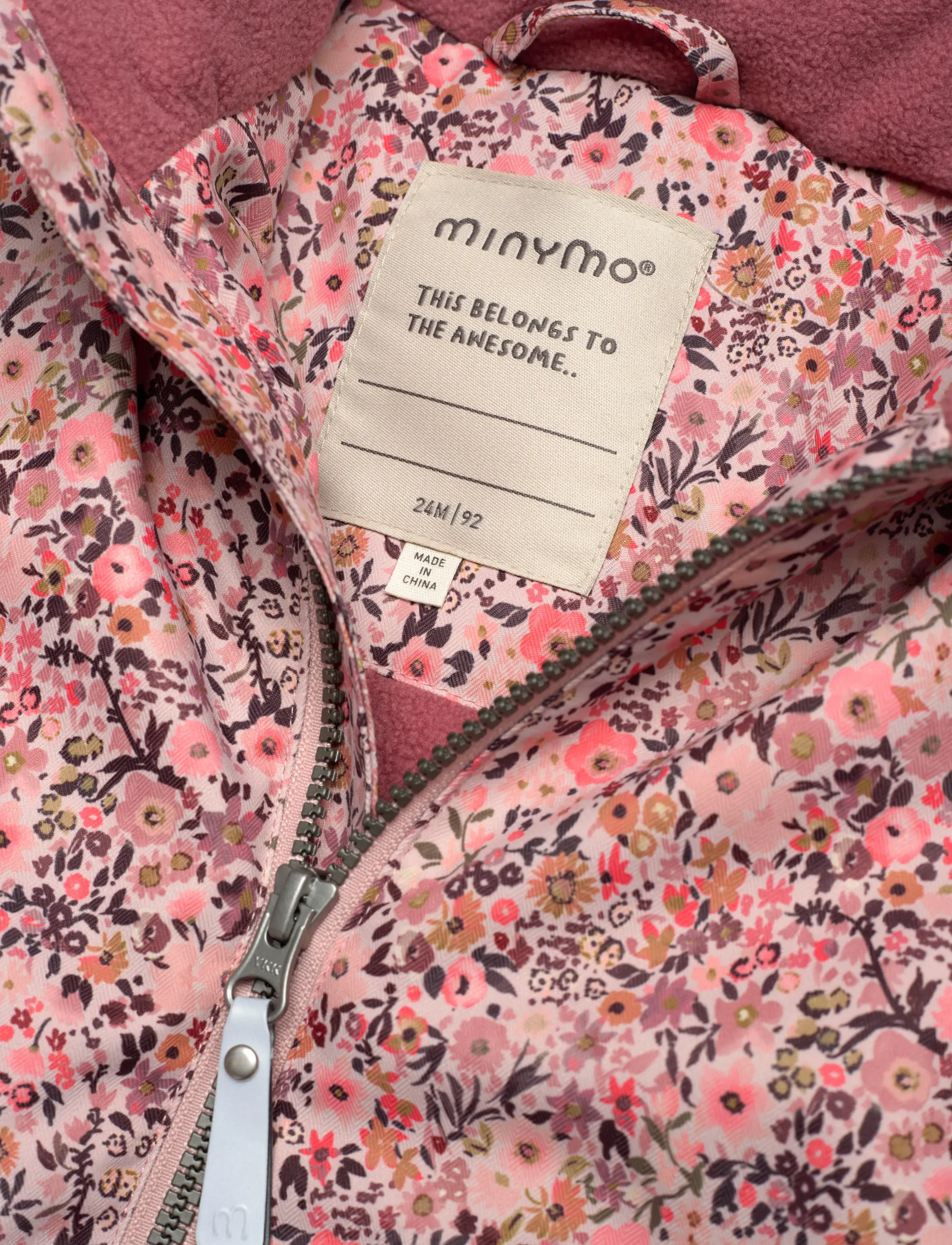 Minymo - Snow Jacket AOP - vinterjackor - peach whip - 4