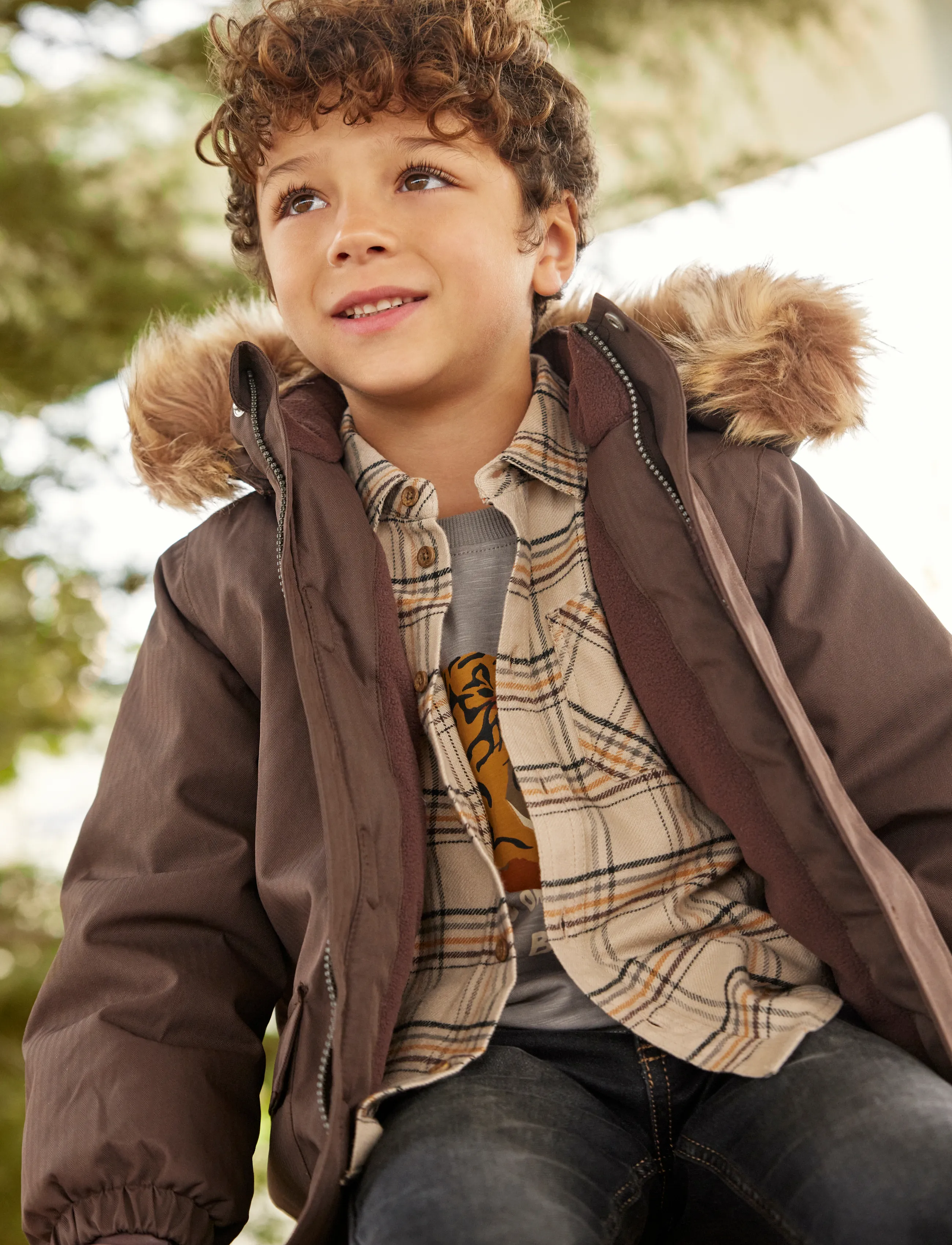 Minymo Snow Jacket, 110, Snow-ski Clothing, Braun - Kinder